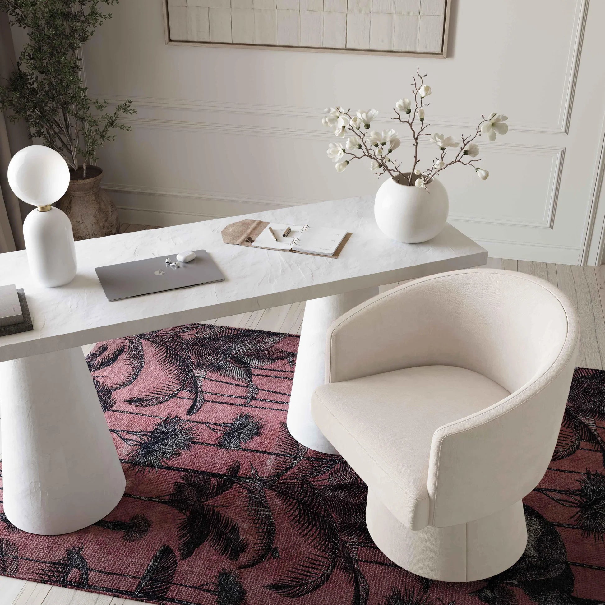Kristen Light Upcycled Chenille Rolling Desk Chair