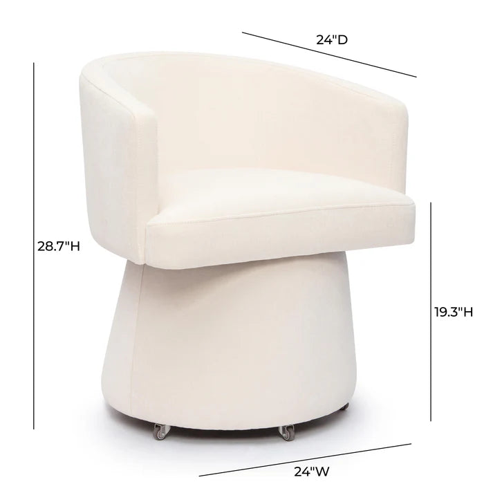 Kristen Light Upcycled Chenille Rolling Desk Chair