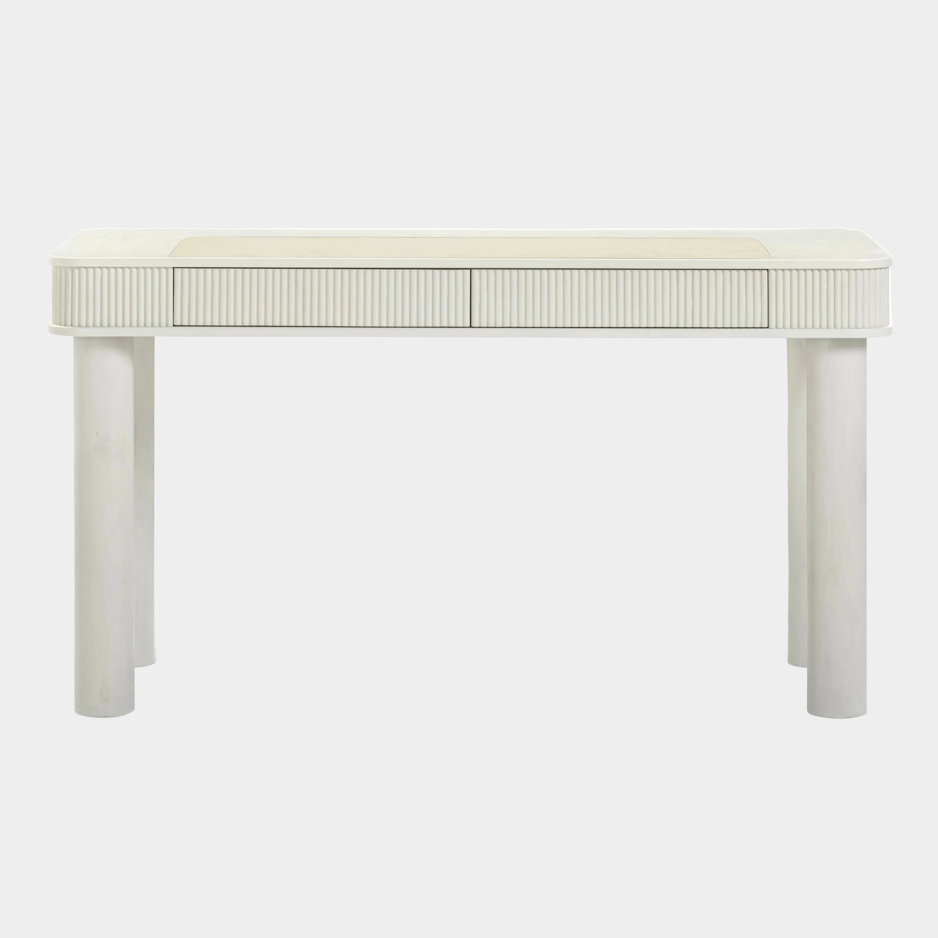 Sarah 55" Cream 2-Drawer Executive Work Desk