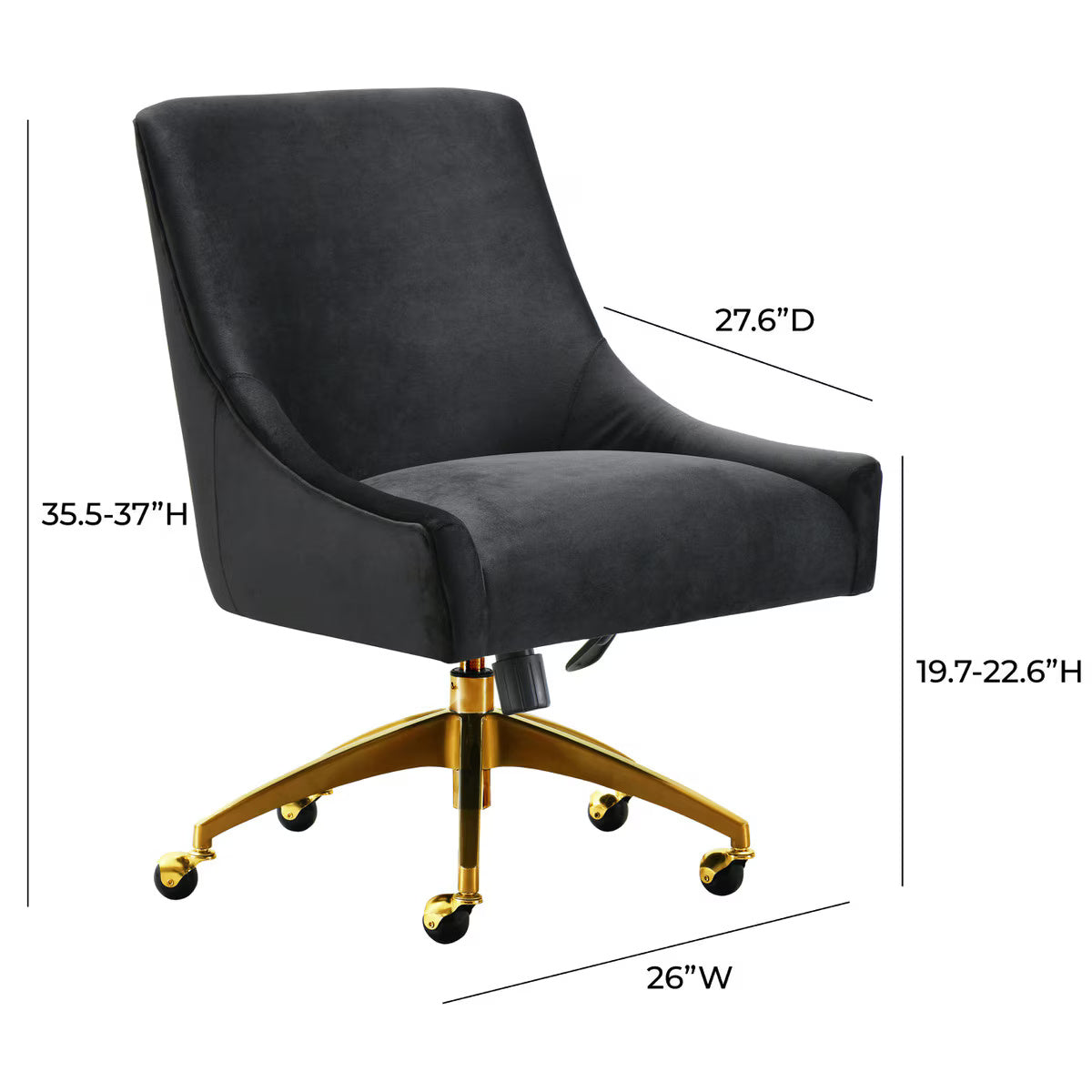 Chaise de bureau pivotante noire Beatrix