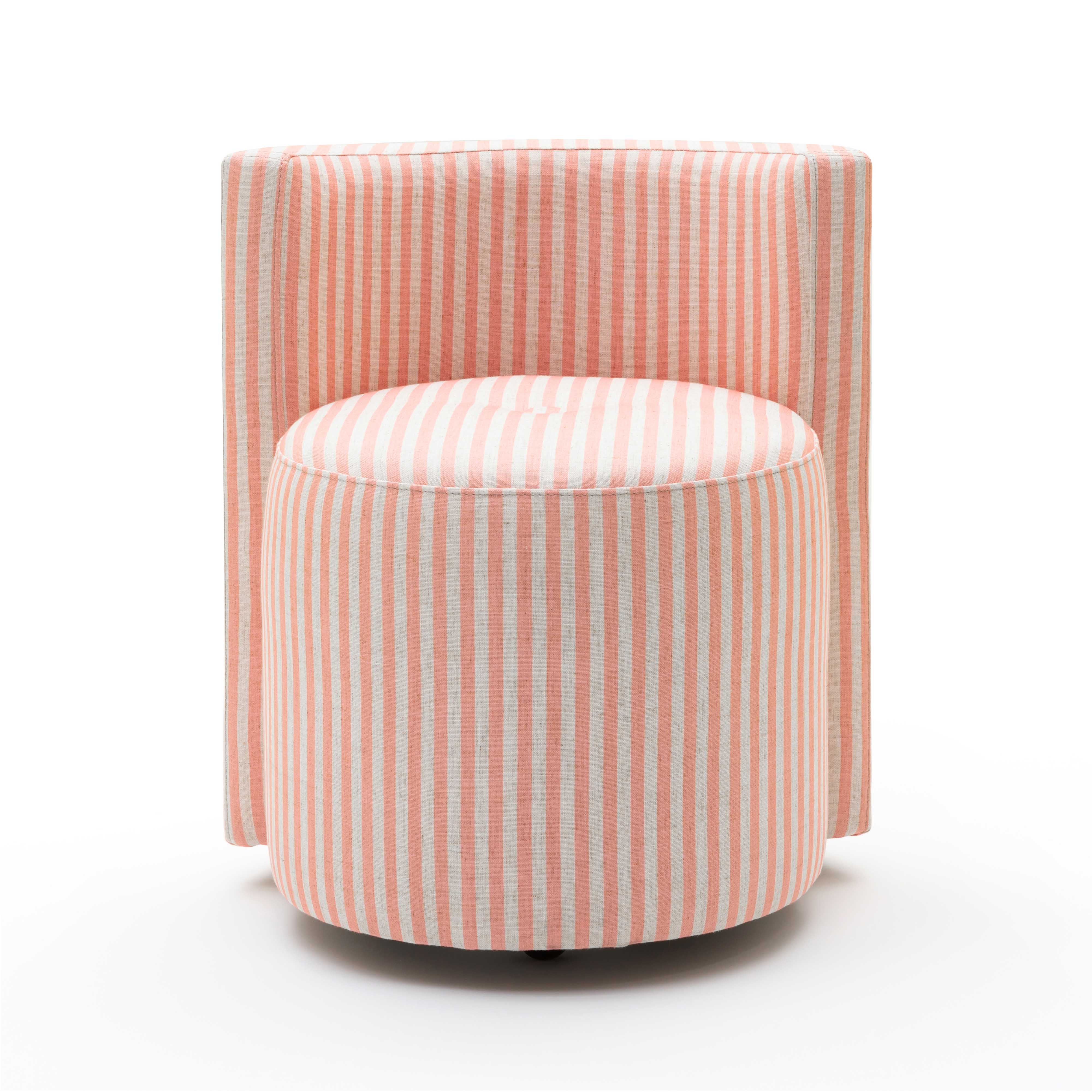 Alyssa Striped Performance Linen Rolling Desk Chair