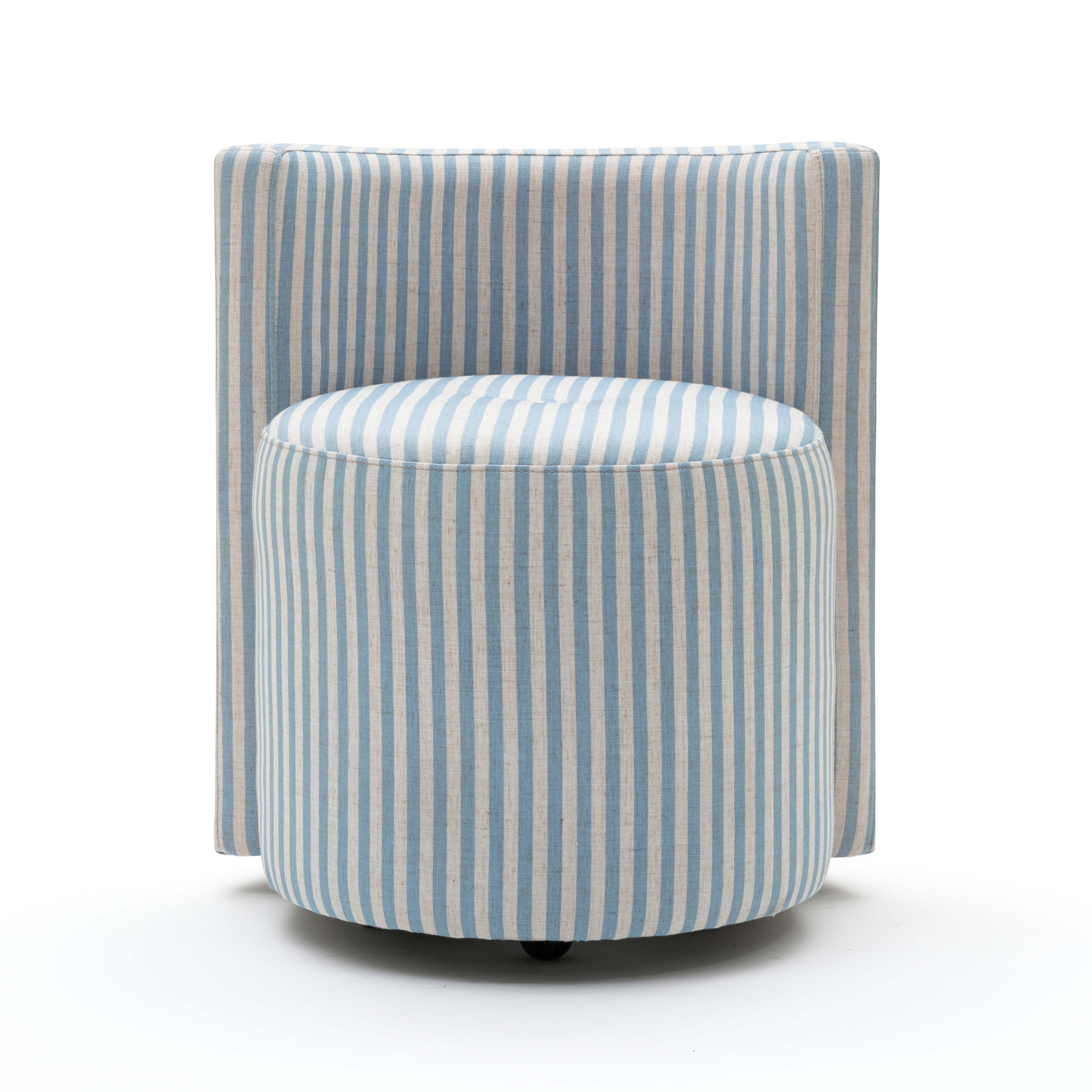 Alyssa Striped Performance Linen Rolling Desk Chair