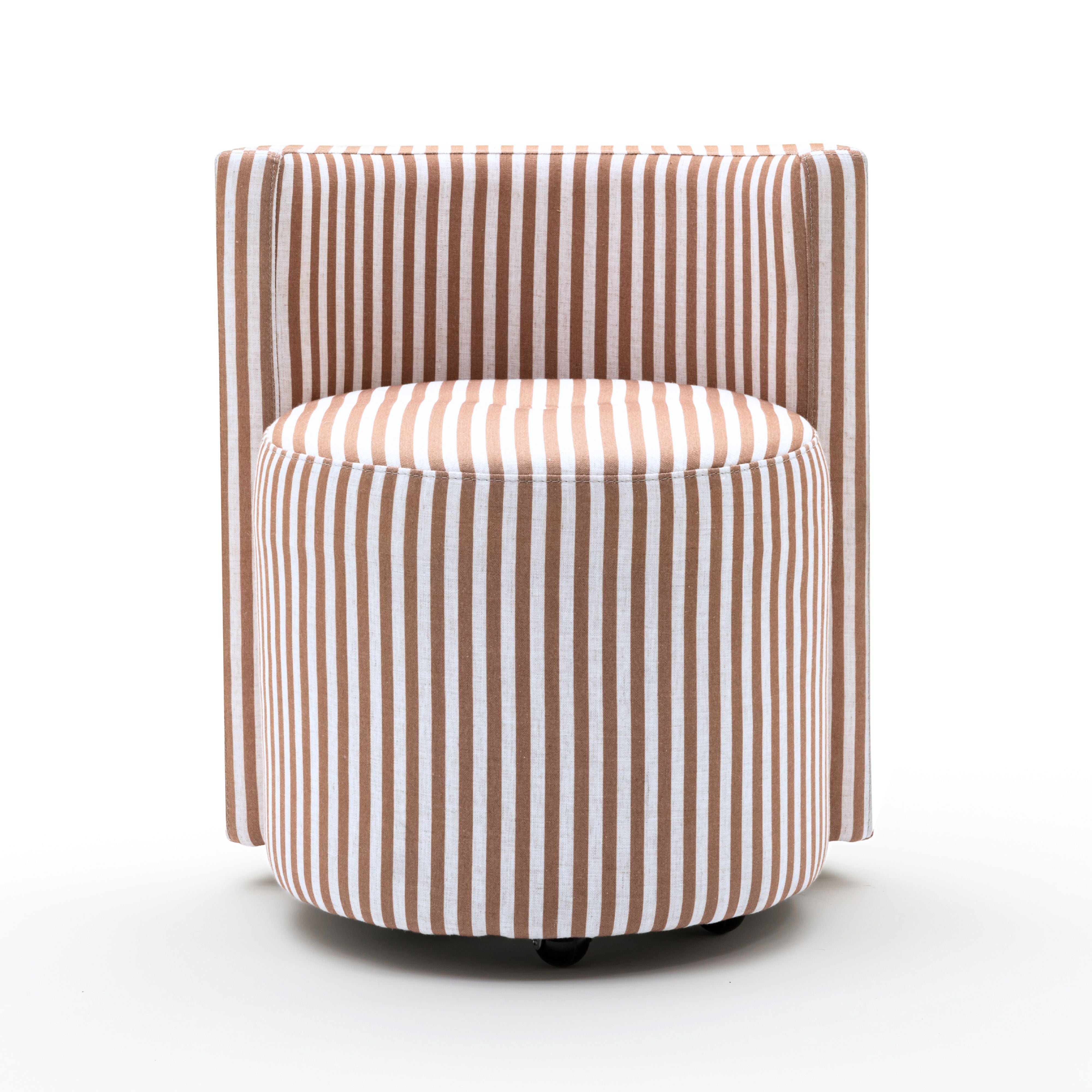 Alyssa Striped Performance Linen Rolling Desk Chair