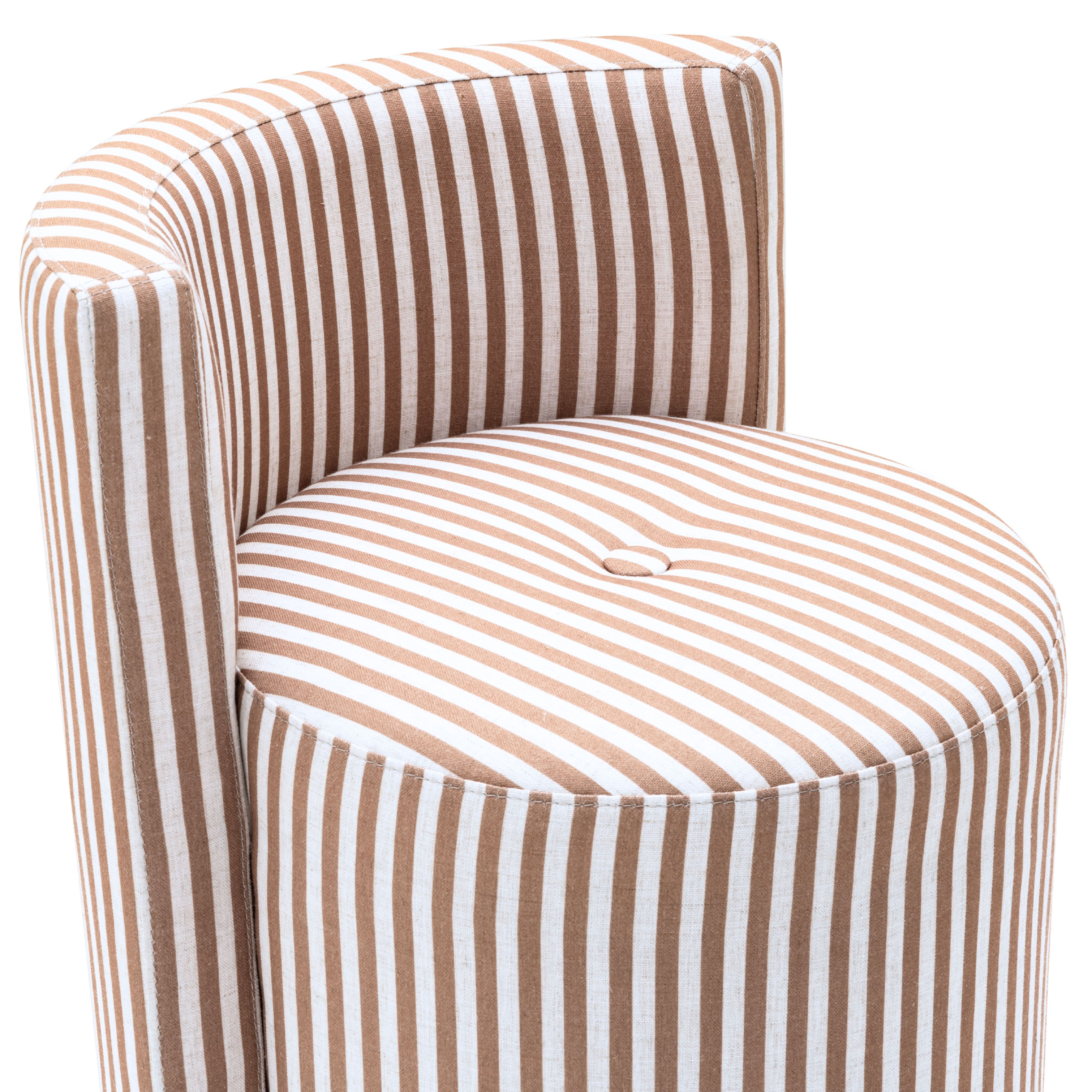 Alyssa Striped Performance Linen Rolling Desk Chair