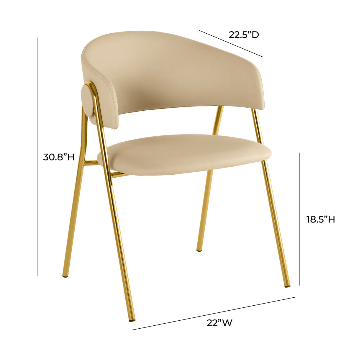 Chaise de salle à manger en cuir végétalien Lara Cream Performance par Inspire Me! Home Decor - Lot de 2