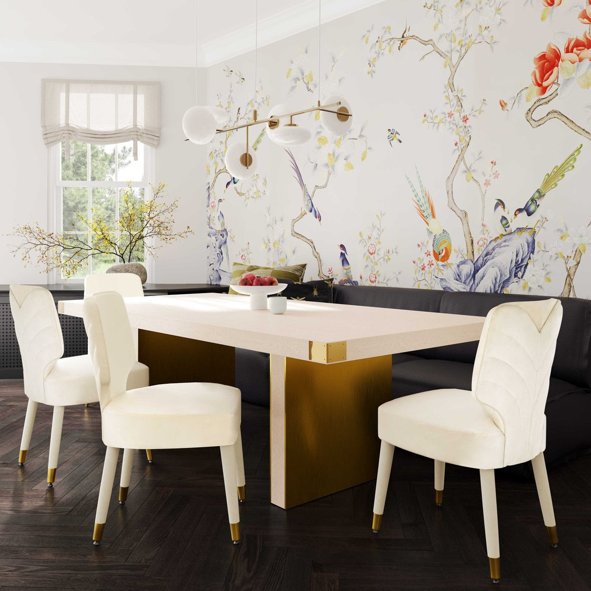 Table à manger Selena en frêne crème par Inspire Me! Home Decor