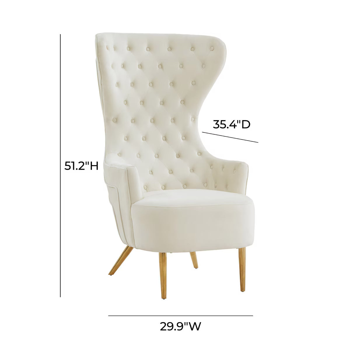Jezebel Cream Velvet Wingback Chair by Inspire Me! Home Décor