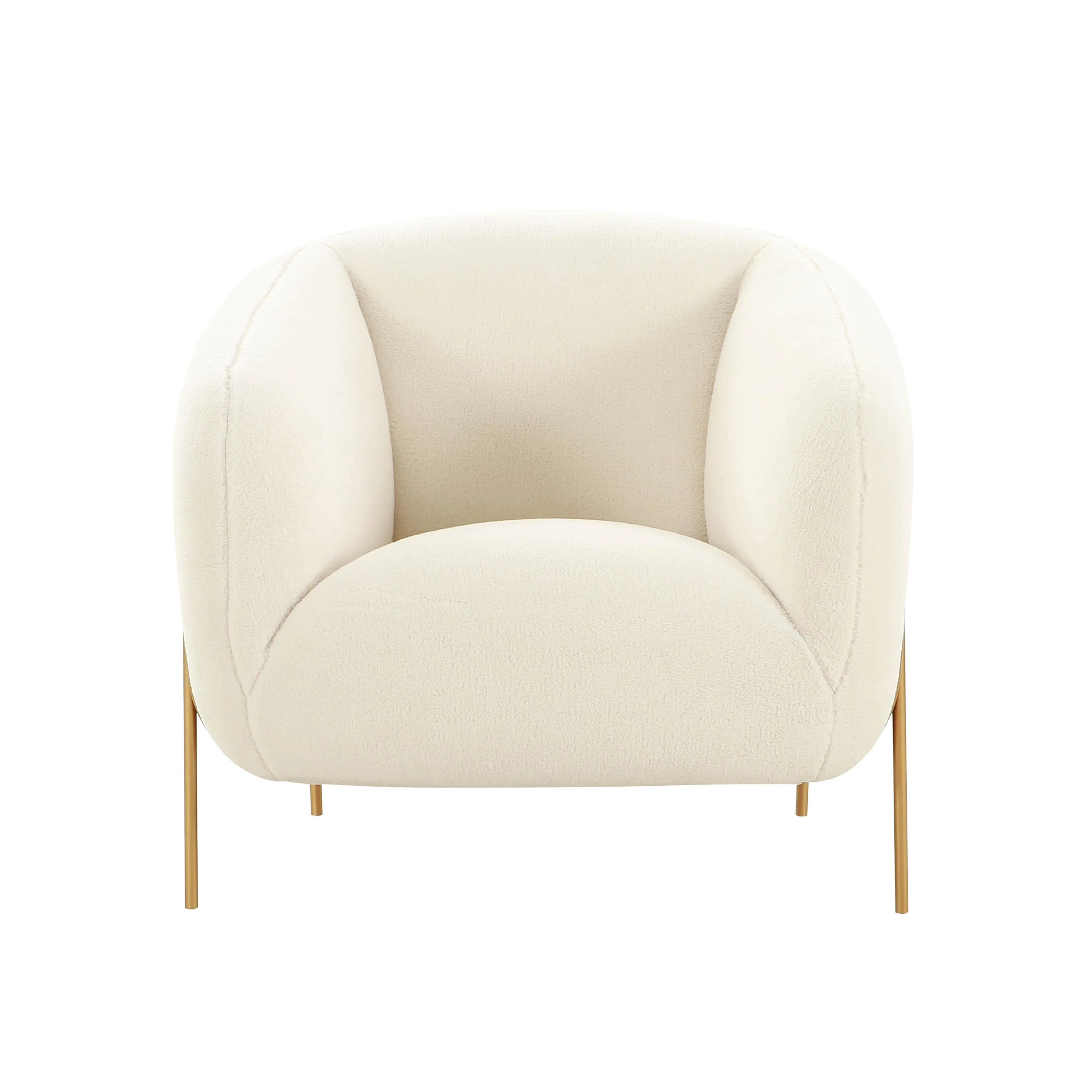 Kandra Cream Performance Vegan Shearling Accent Chair