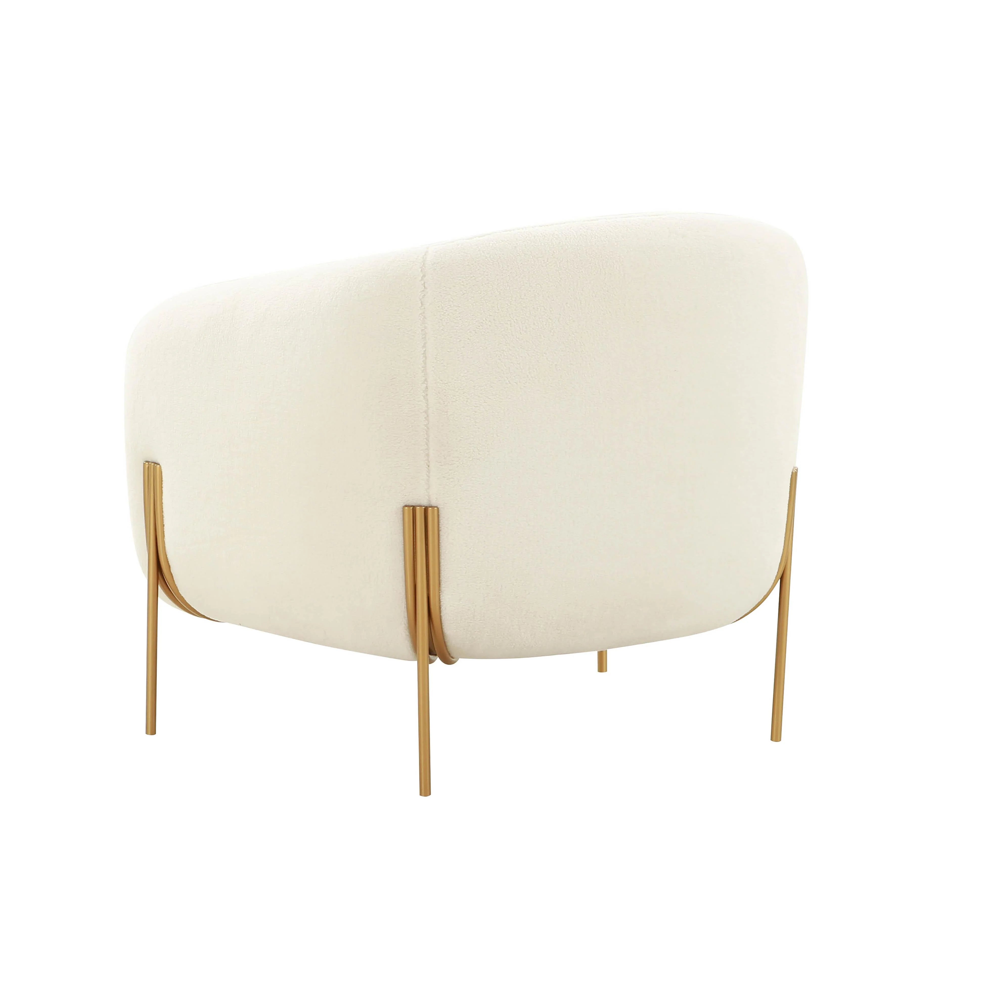 Kandra Cream Performance Vegan Shearling Accent Chair
