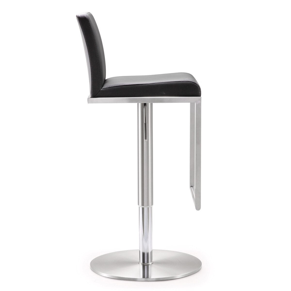 Tabouret réglable en cuir végétalien Amalfi Black Performance