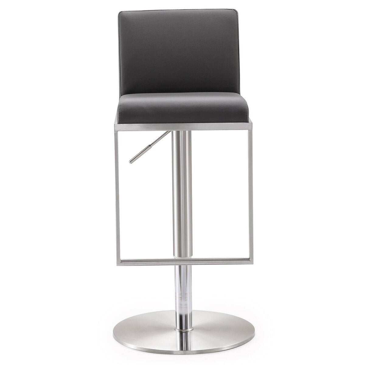 Tabouret réglable en cuir végétalien gris Amalfi Performance