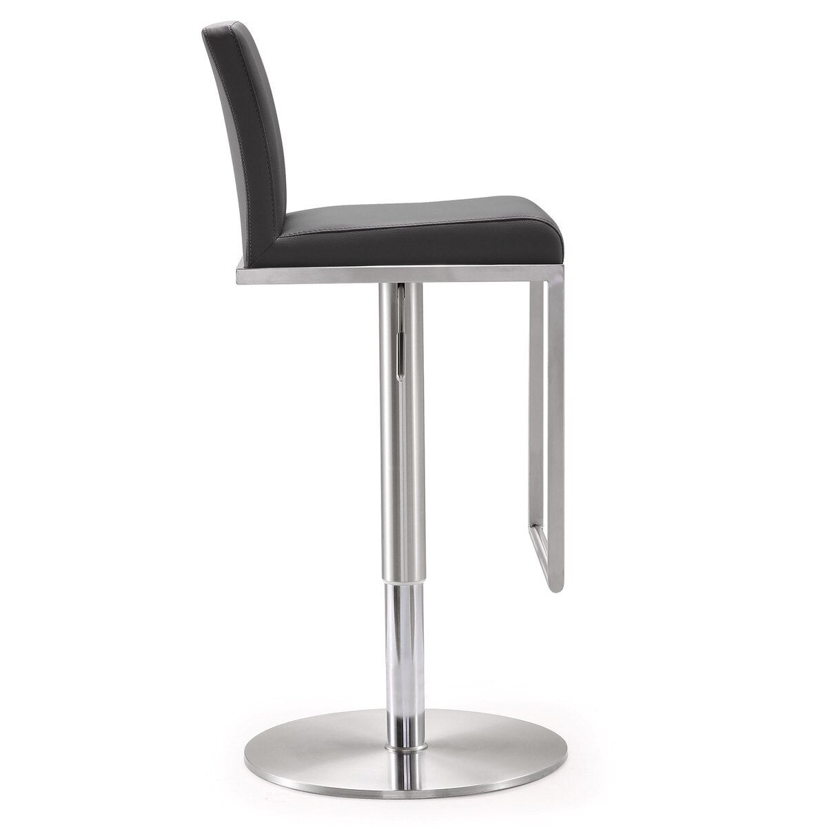 Tabouret réglable en cuir végétalien gris Amalfi Performance