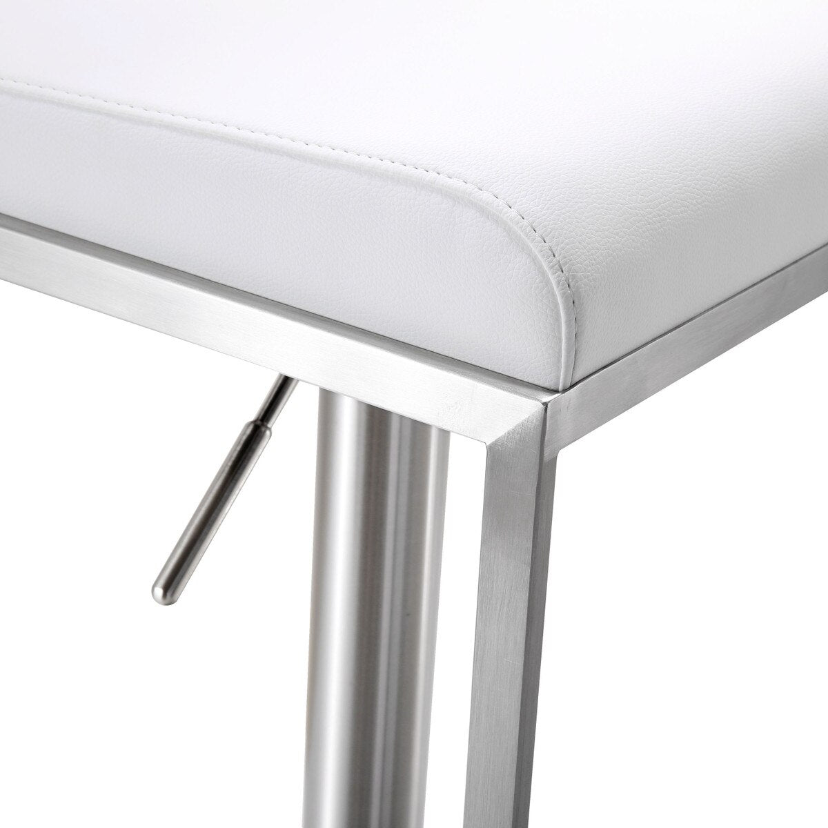 Tabouret réglable en cuir végétalien Amalfi White Performance