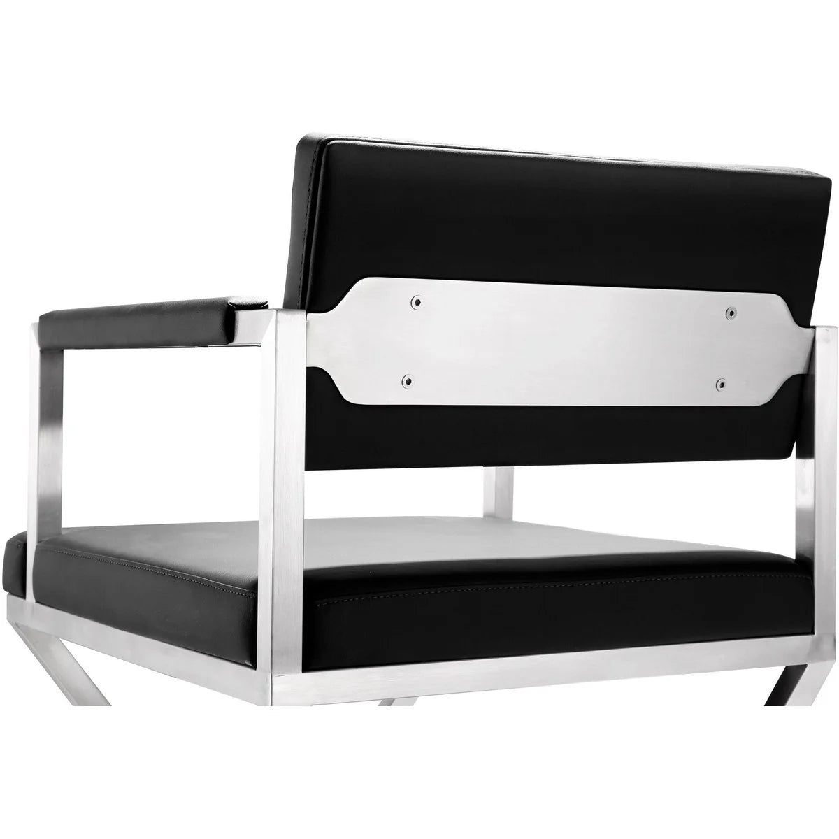 Director Performance Vegan Leather Stool with Silver Base