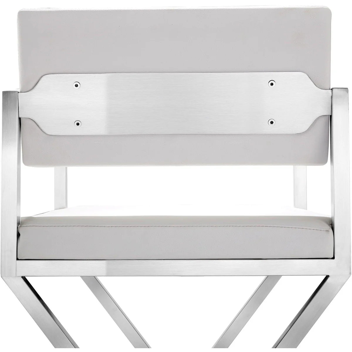Director Performance Vegan Leather Stool with Silver Base