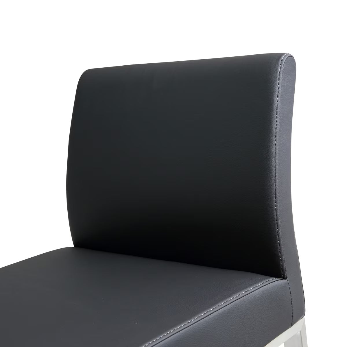Tabouret de bar en cuir vegan et acier inoxydable noir Performance Denmark - Lot de 2