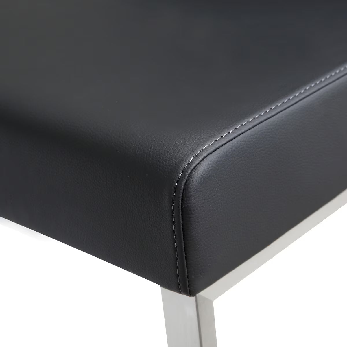 Tabouret de bar en cuir vegan et acier inoxydable noir Performance Denmark - Lot de 2