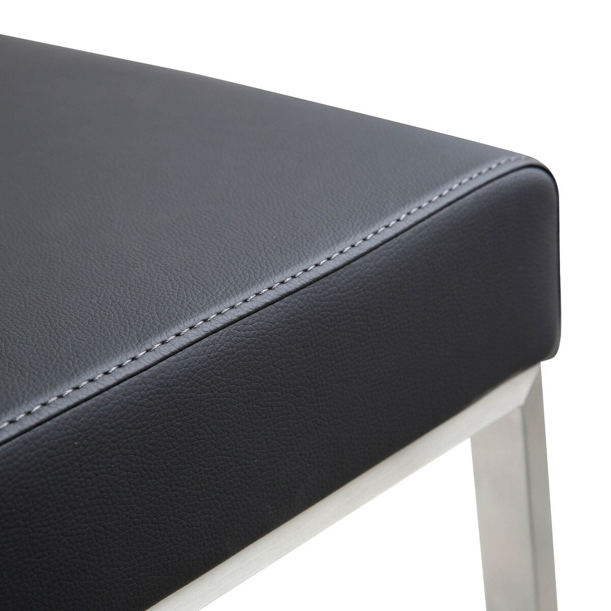 Tabouret de bar en cuir vegan et acier inoxydable noir Performance Denmark - Lot de 2