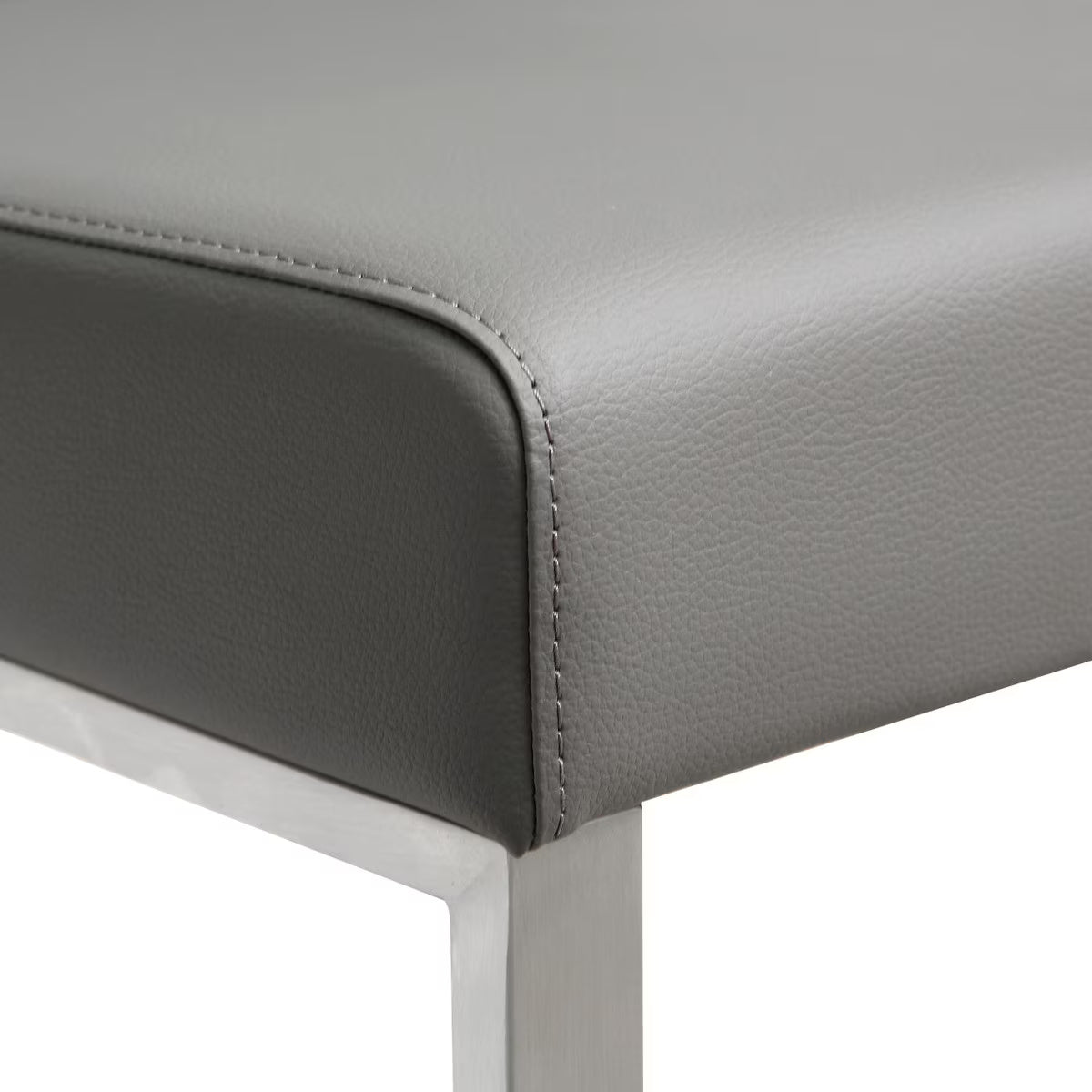 Tabouret de bar en cuir vegan et acier inoxydable gris Denmark Performance - Lot de 2