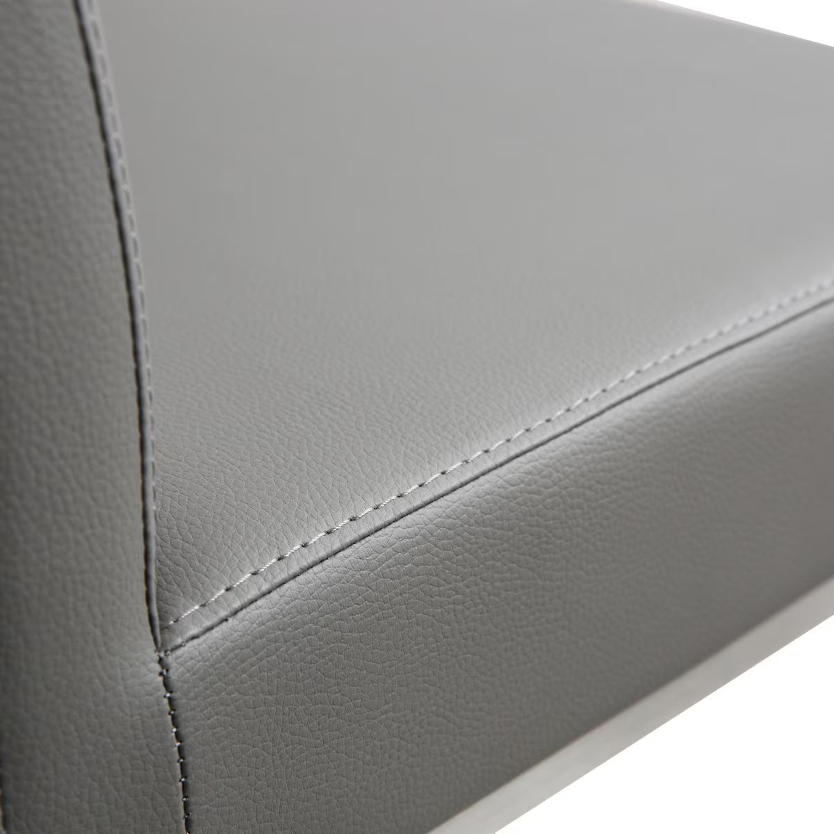 Tabouret de bar en cuir vegan et acier inoxydable gris Denmark Performance - Lot de 2