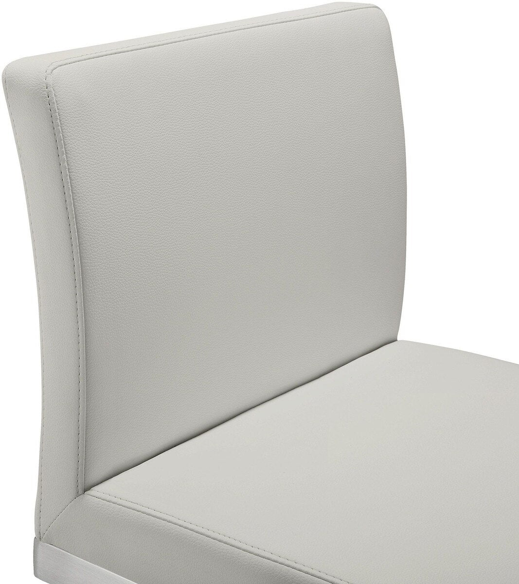Tabouret de bar en cuir vegan et acier inoxydable Parma Light Grey Performance - Lot de 2