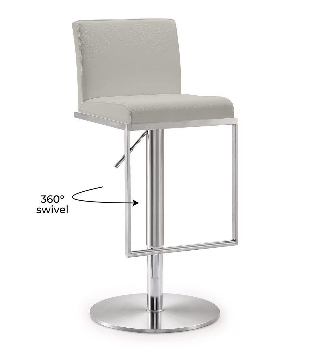 Tabouret en cuir vegan Amalfi Light Grey Performance