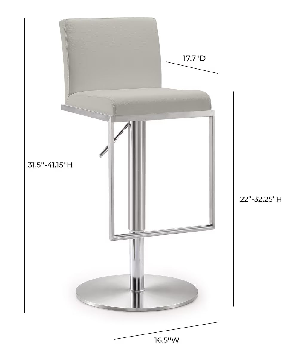 Tabouret en cuir vegan Amalfi Light Grey Performance