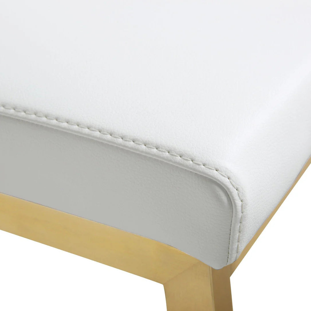 Parma Performance Vegan Leather and Gold Stainless Steel Counter Stool - Set of 2