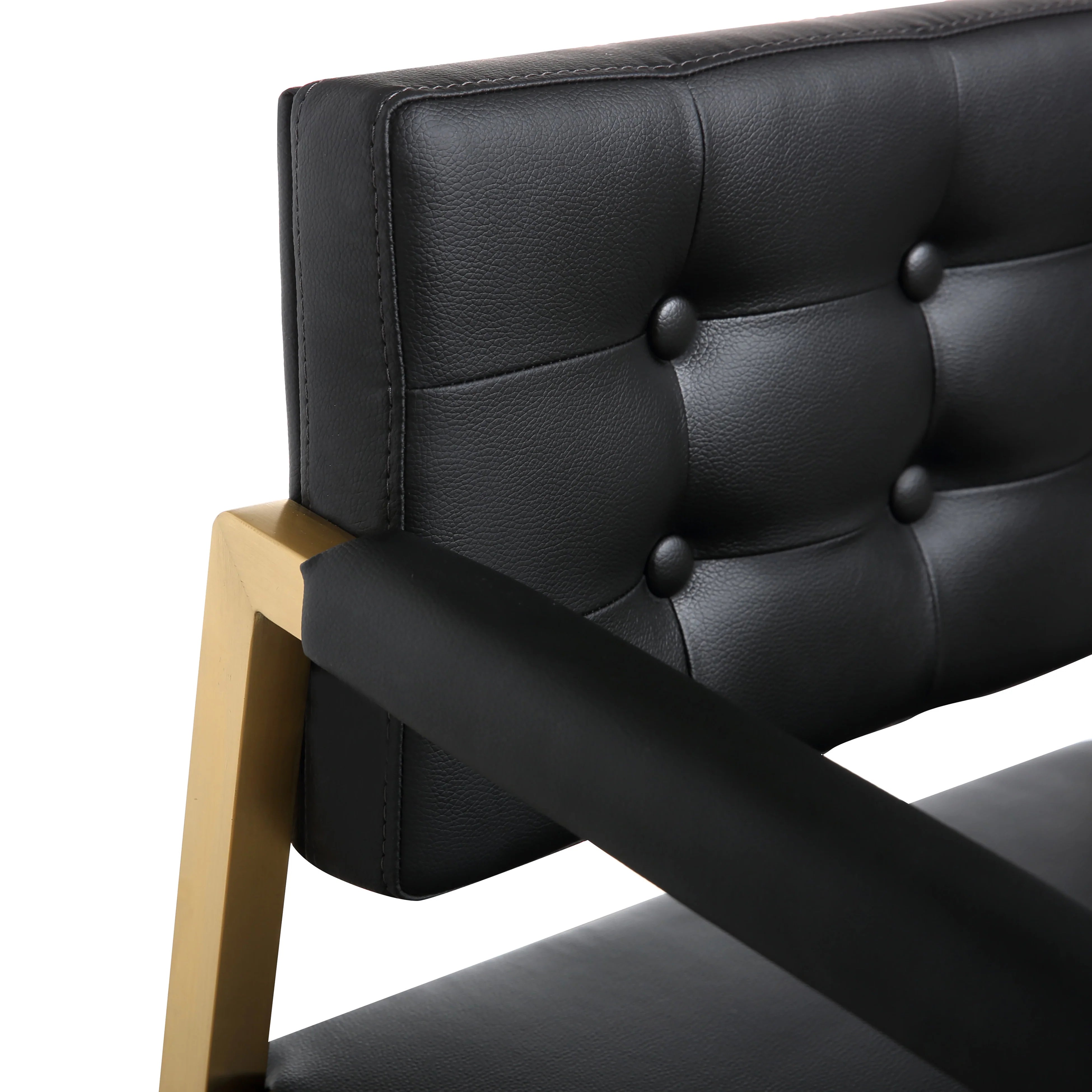 Director Performance Vegan Leather Stool with Gold Base