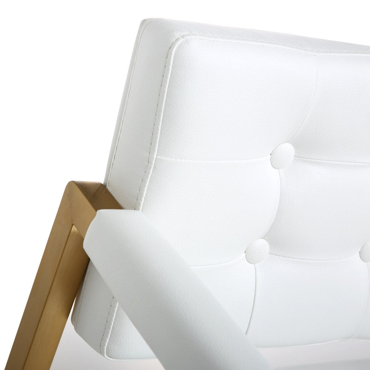 Tabouret de bar Director White Performance en cuir végétalien et acier doré