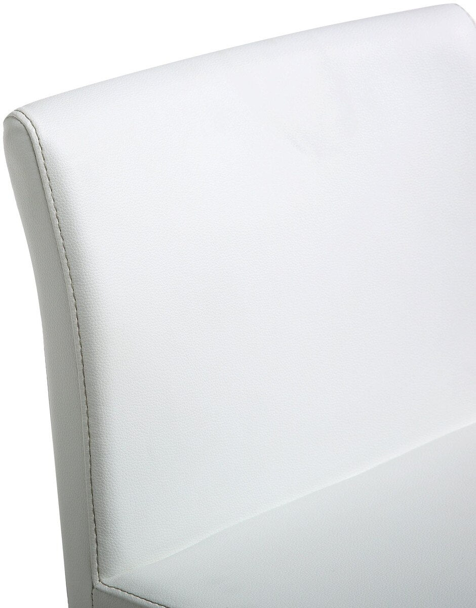 Tabouret de bar en cuir vegan blanc et acier doré Denmark - Lot de 2