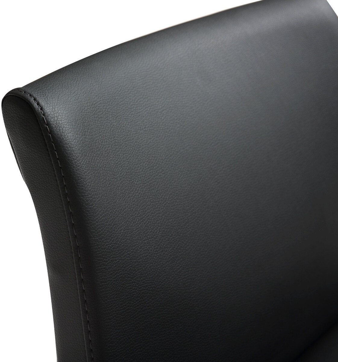 Tabouret de bar en cuir vegan noir et acier doré Denmark - Lot de 2