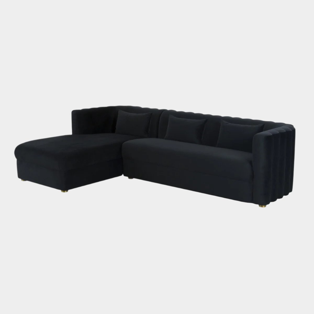 Canapé modulable en velours noir Callie - LAF
