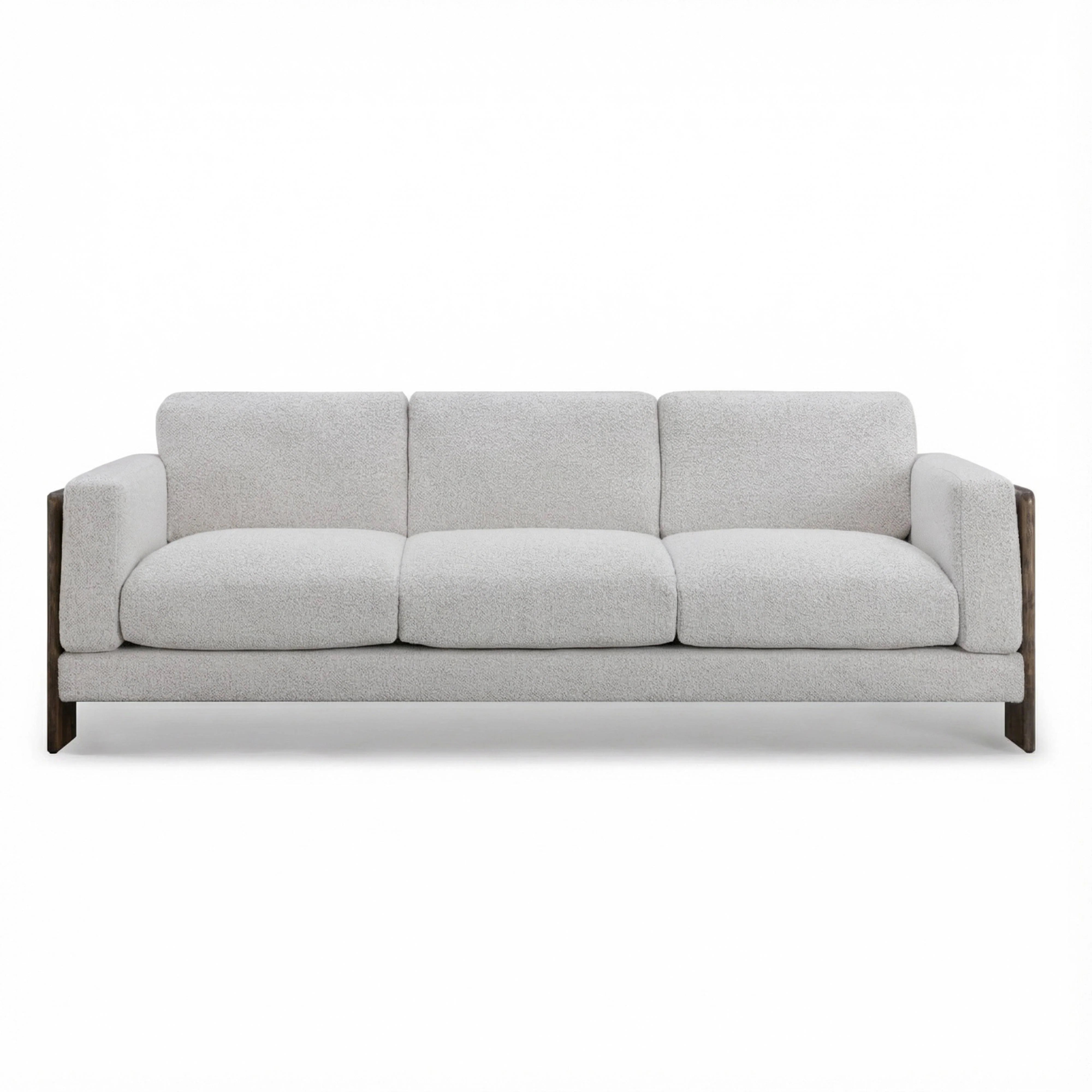 Elyn 91" Cream Contract-Grade Boucle Sofa