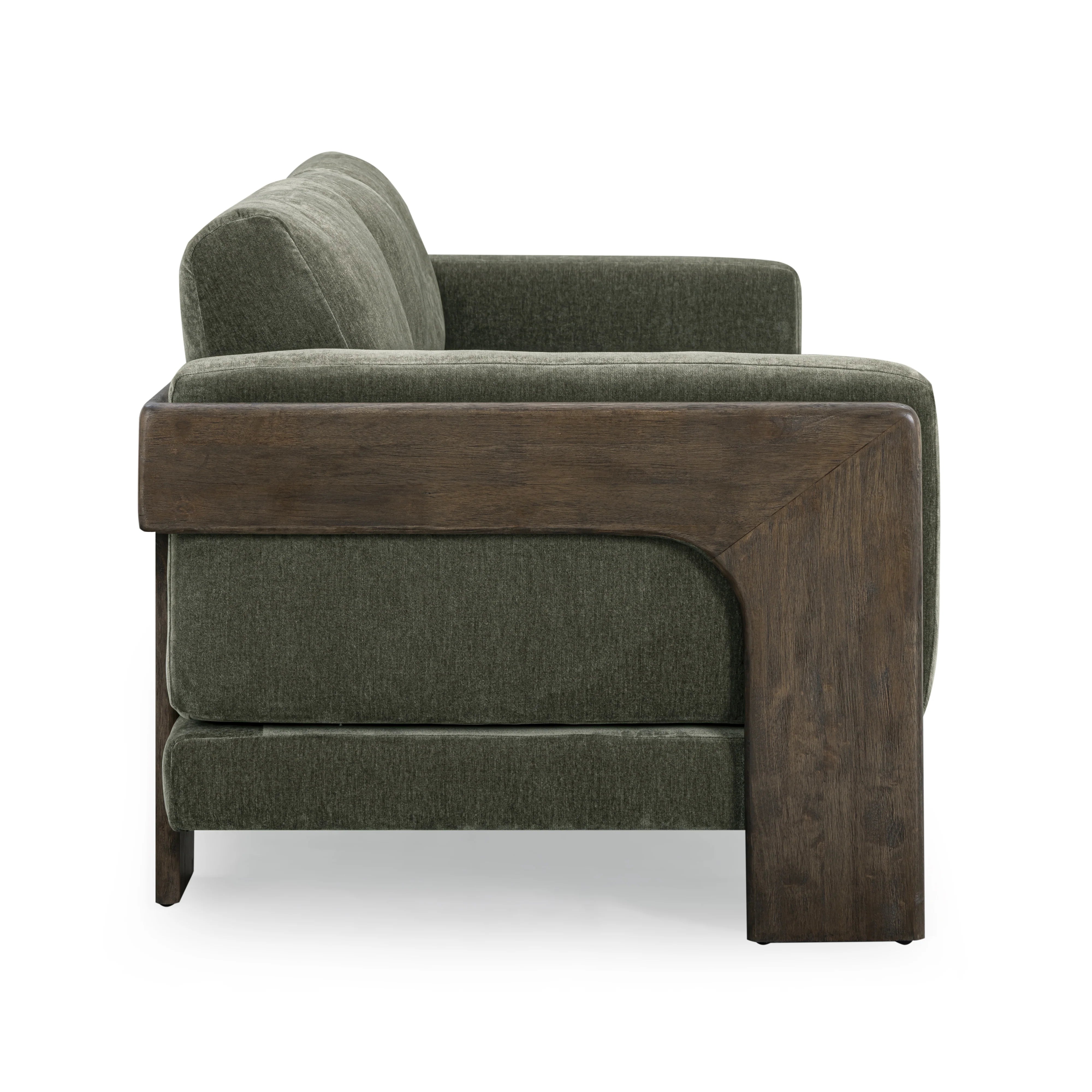 Elyn 91" Olive Green Upcycled Contract-Grade Chenille Sofa