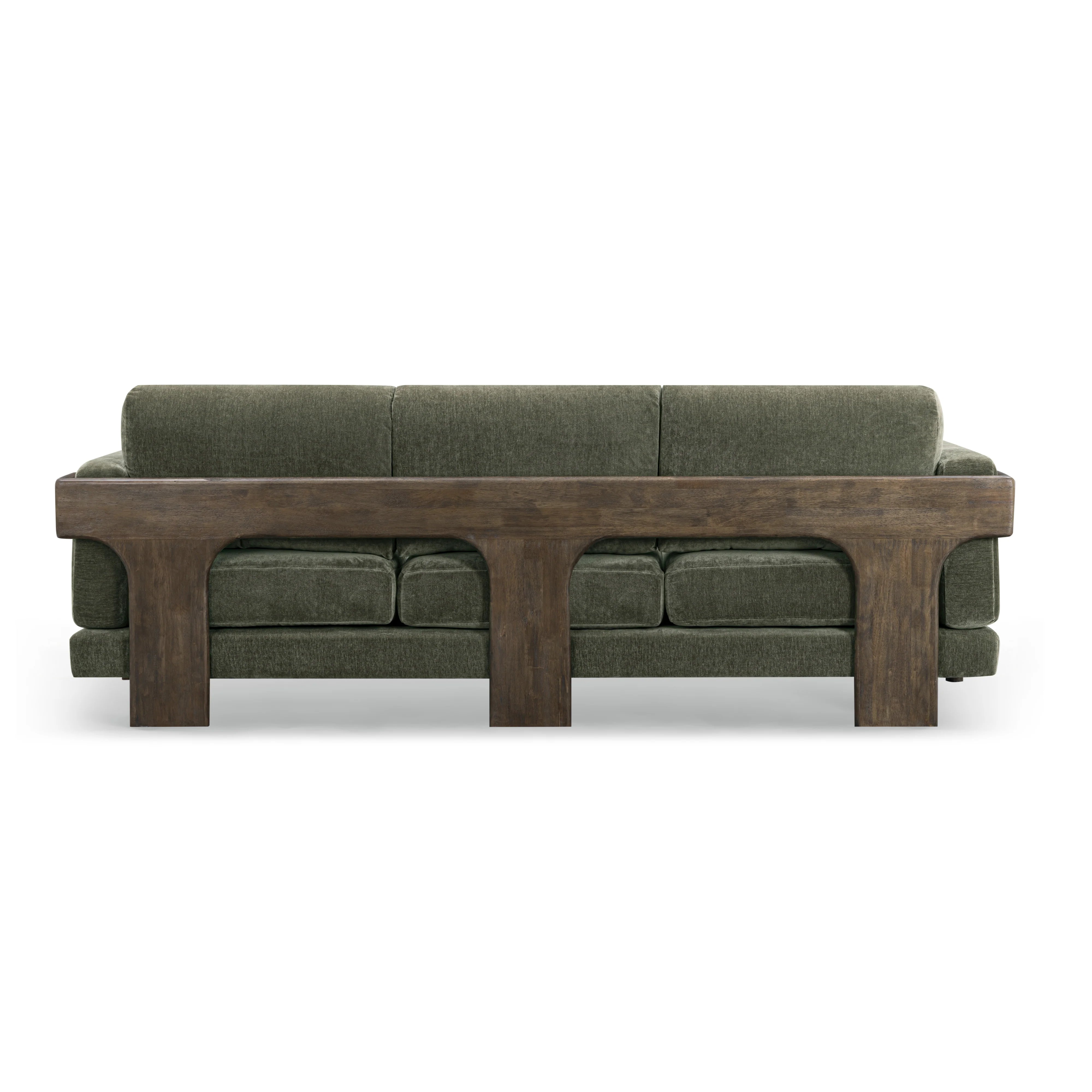 Elyn 91" Olive Green Upcycled Contract-Grade Chenille Sofa