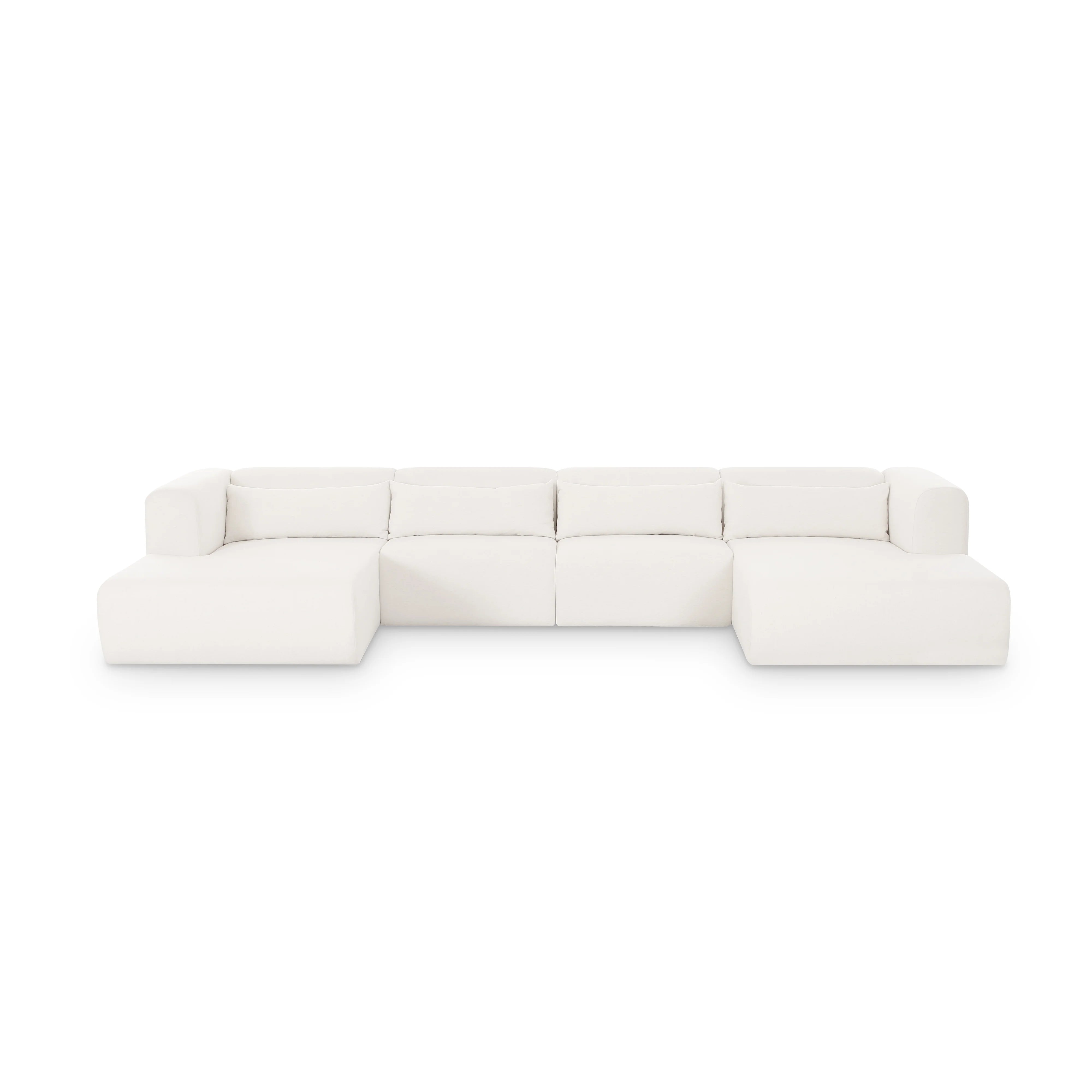 Tarra 4-Piece Cream Performance Chenille Modular U-Sectional