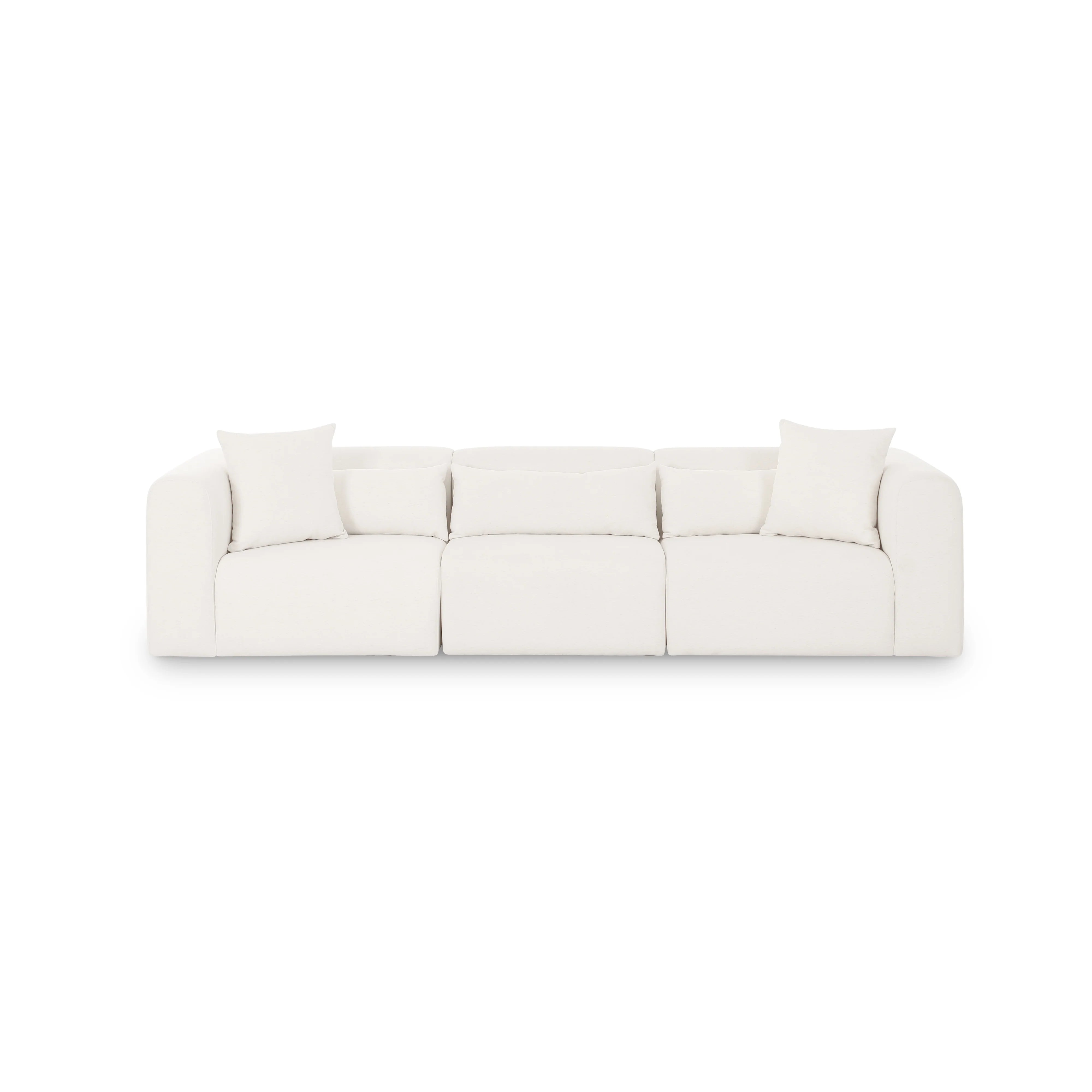 Tarra 118" Cream Performance Chenille Modular Sofa