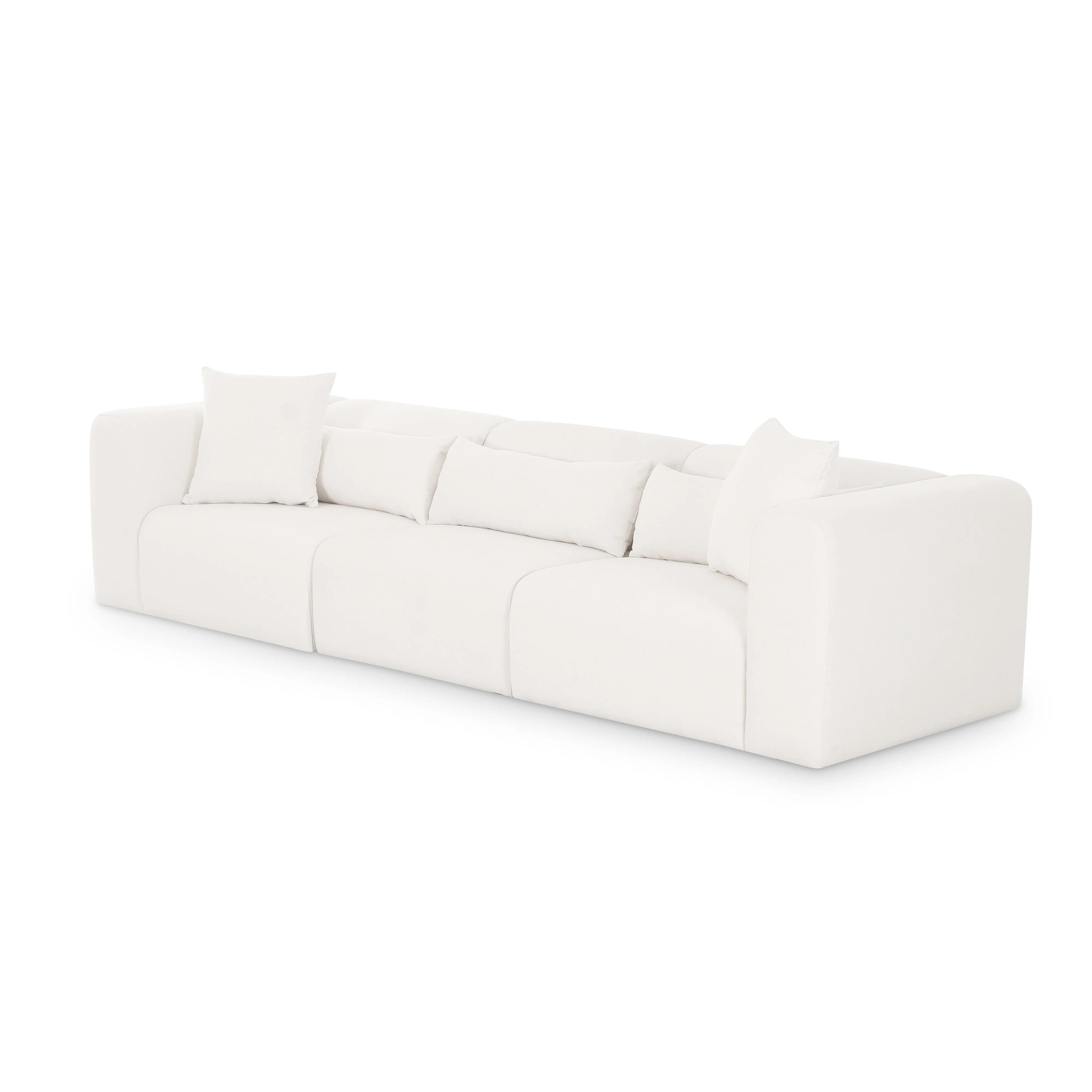 Tarra 118" Cream Performance Chenille Modular Sofa