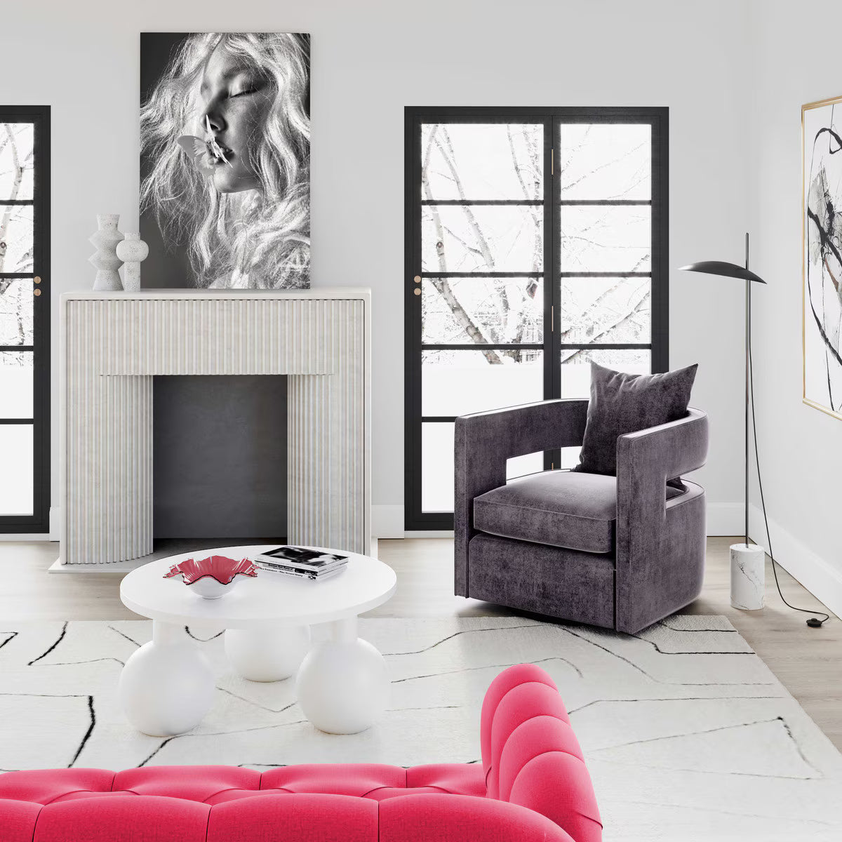 Chaise pivotante Kennedy grise