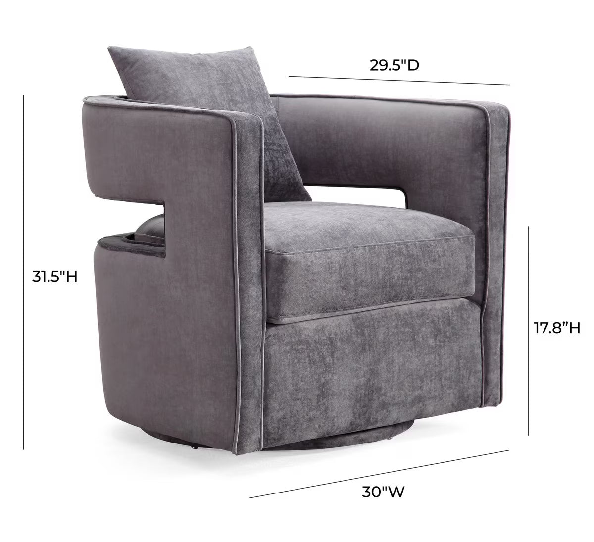Chaise pivotante Kennedy grise