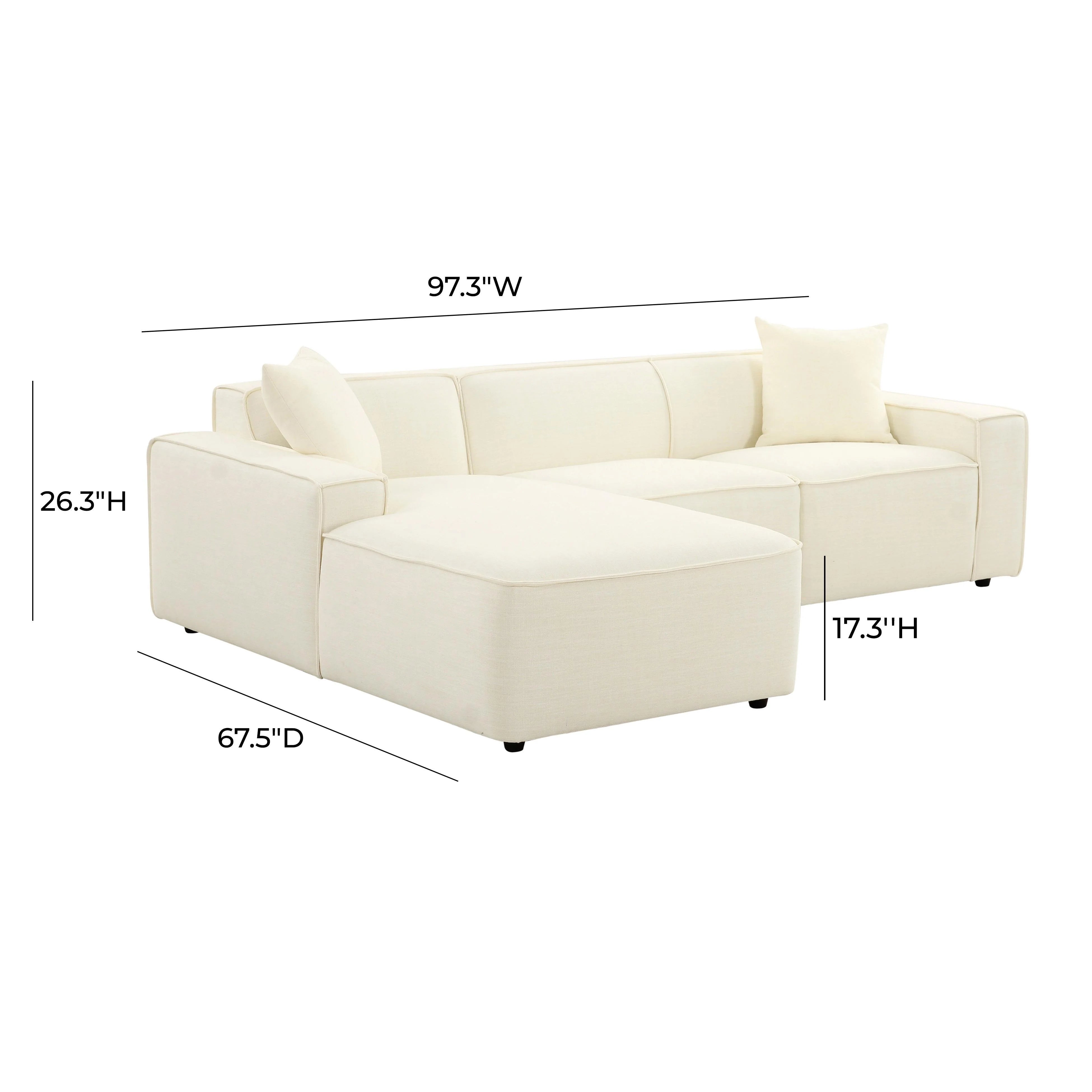 Olafur 2-Piece Performance Fabric L-Shaped Sectional