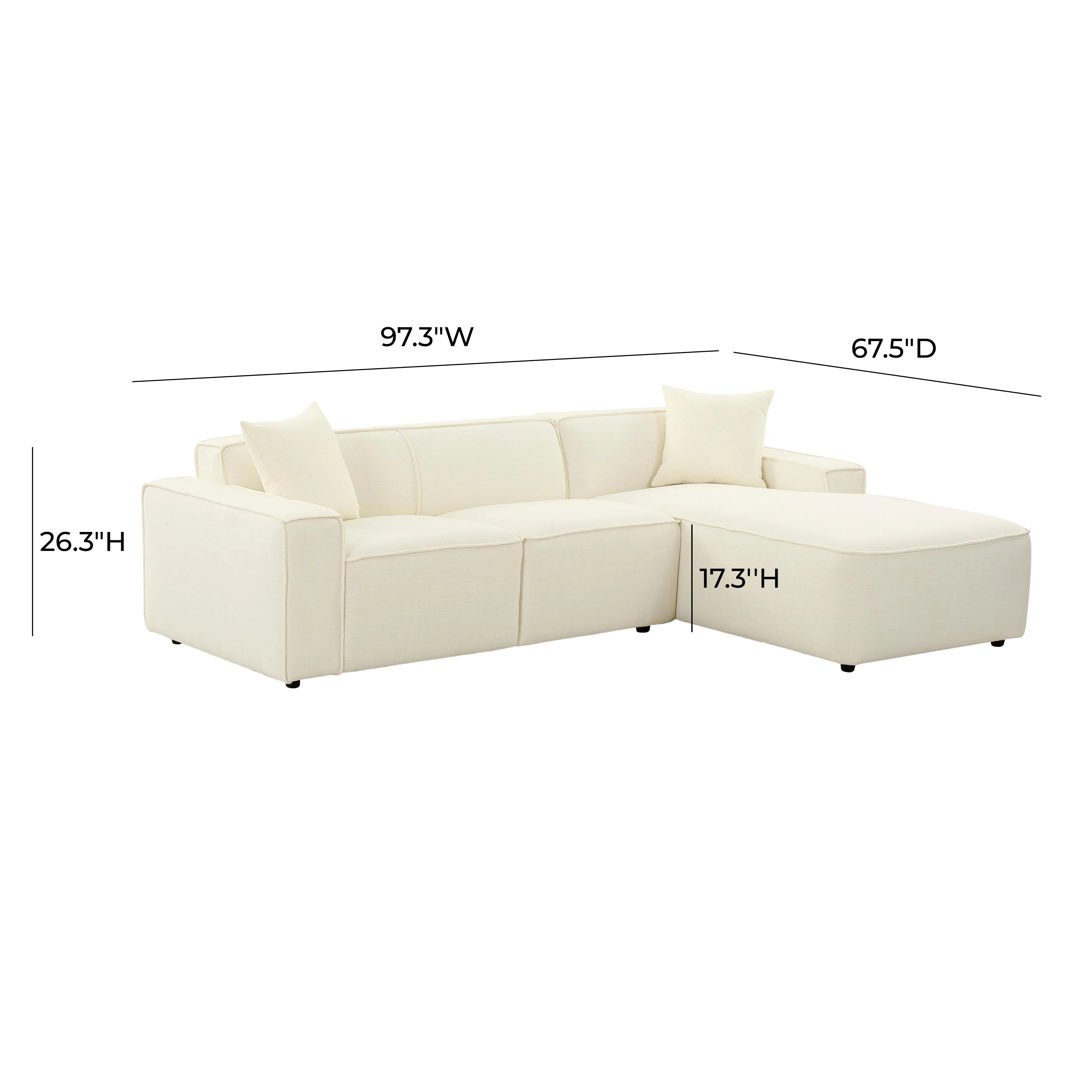 Olafur 2-Piece Performance Fabric L-Shaped Sectional