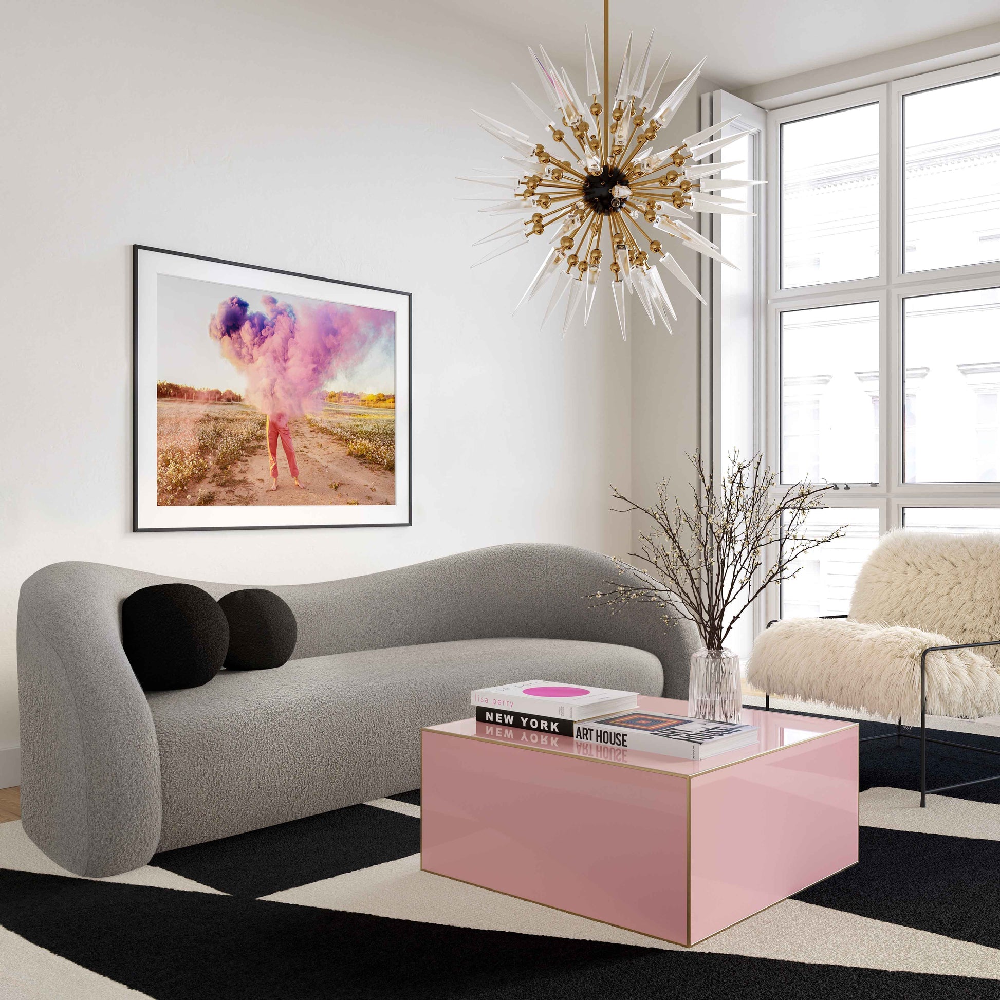 Leonie Faux Shearling Sofa