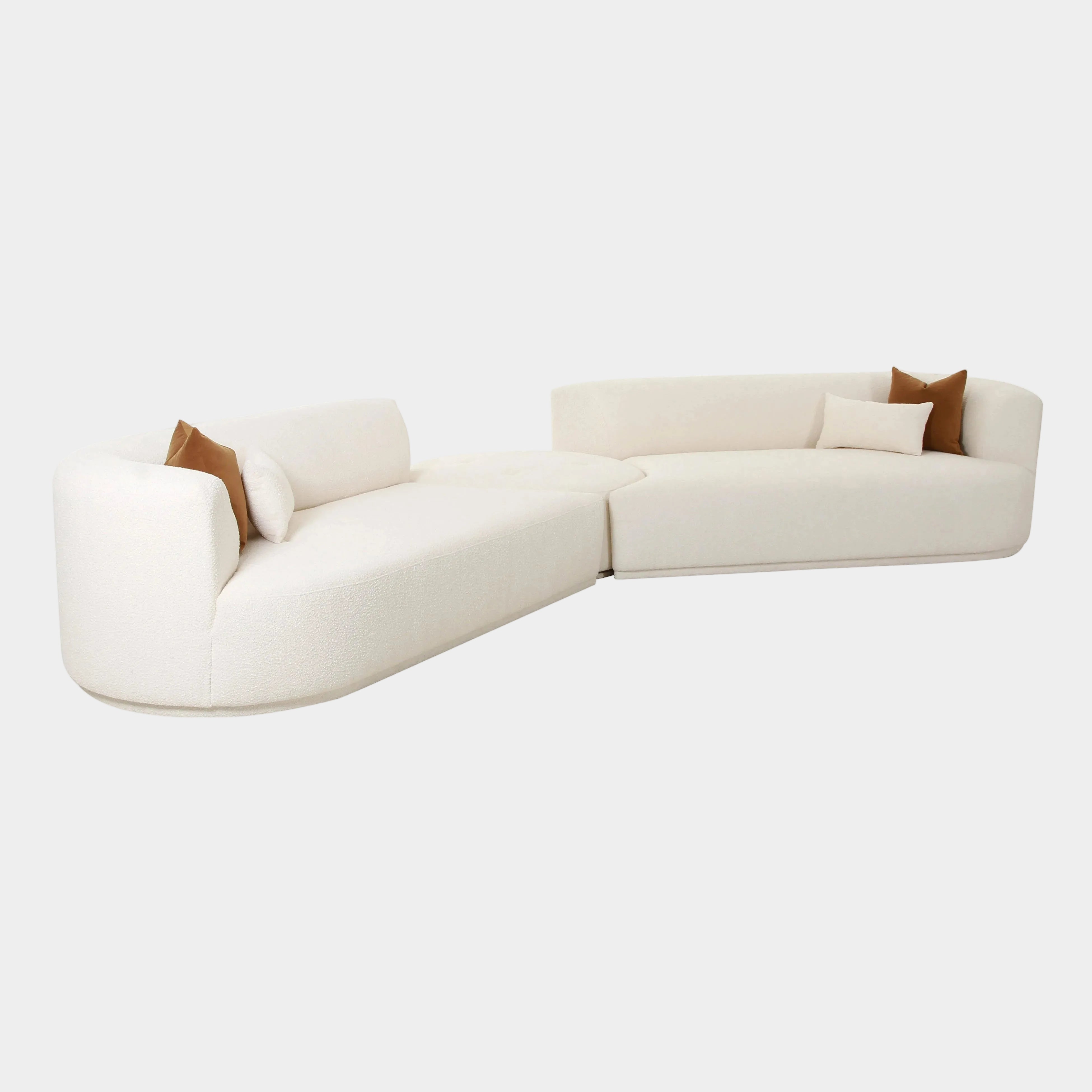 Fickle 3-Piece Cream Performance Boucle Modular Sectional