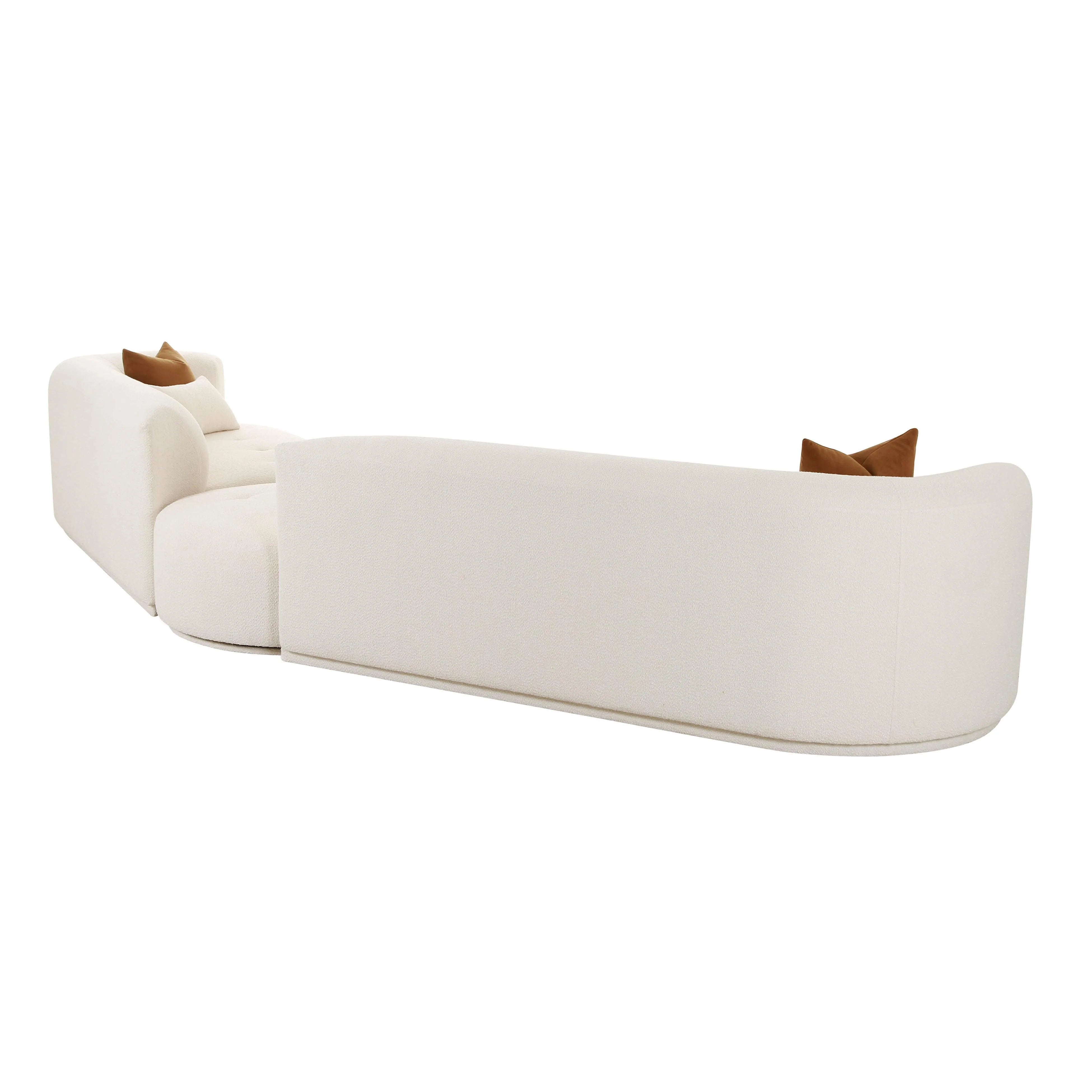 Fickle 3-Piece Cream Performance Boucle Modular Sectional