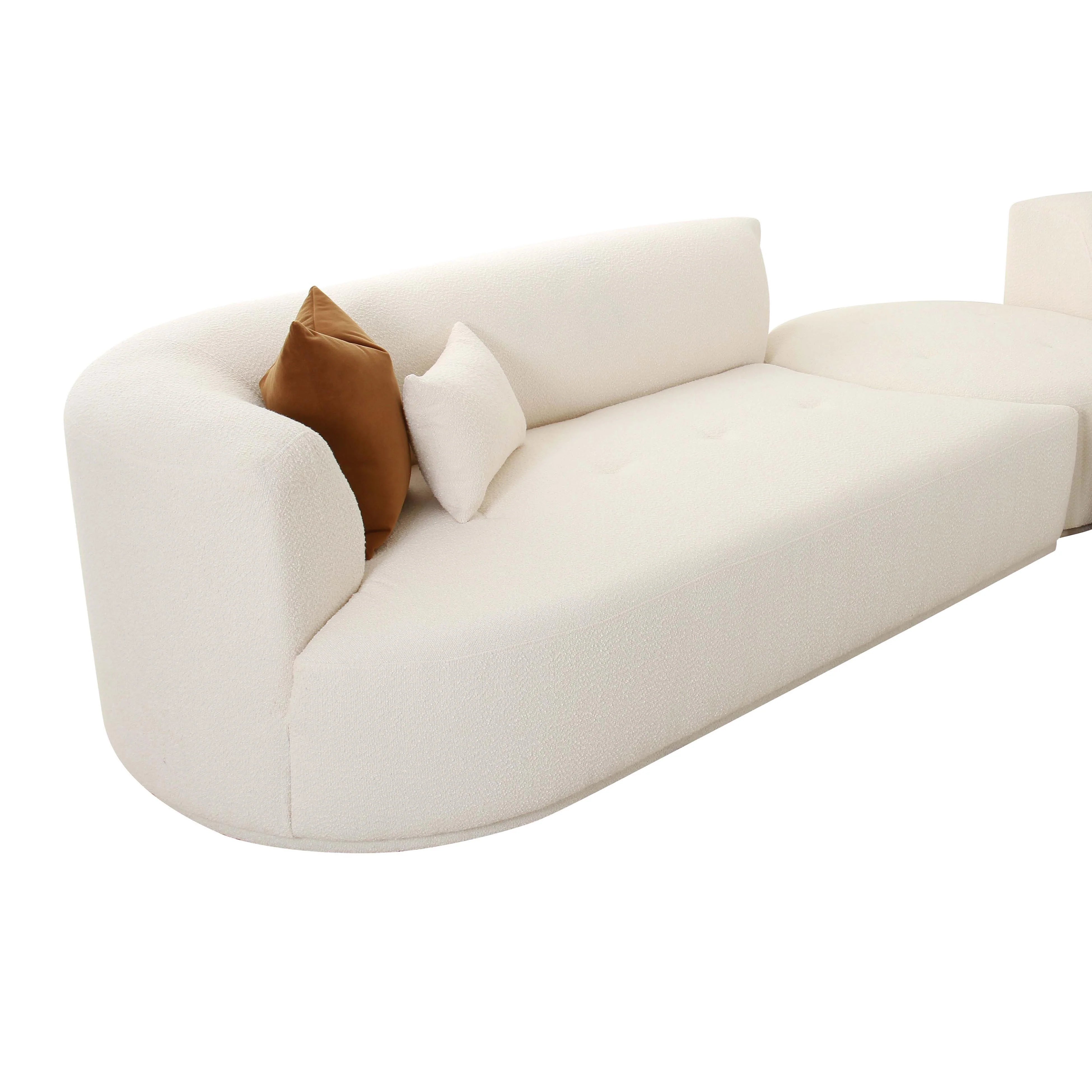 Fickle 3-Piece Cream Performance Boucle Modular Sectional