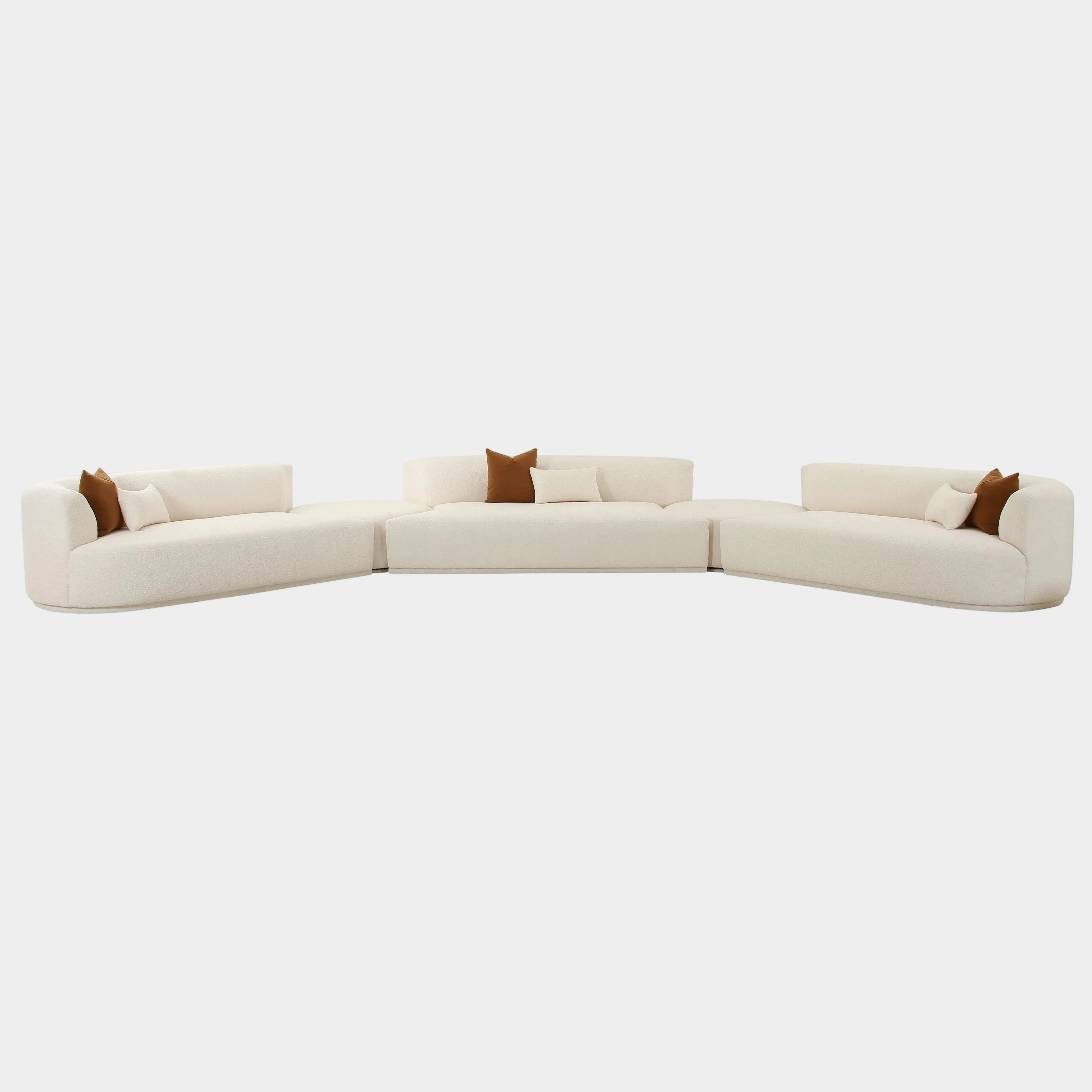 Fickle 5-Piece Cream Performance Boucle Modular Sectional