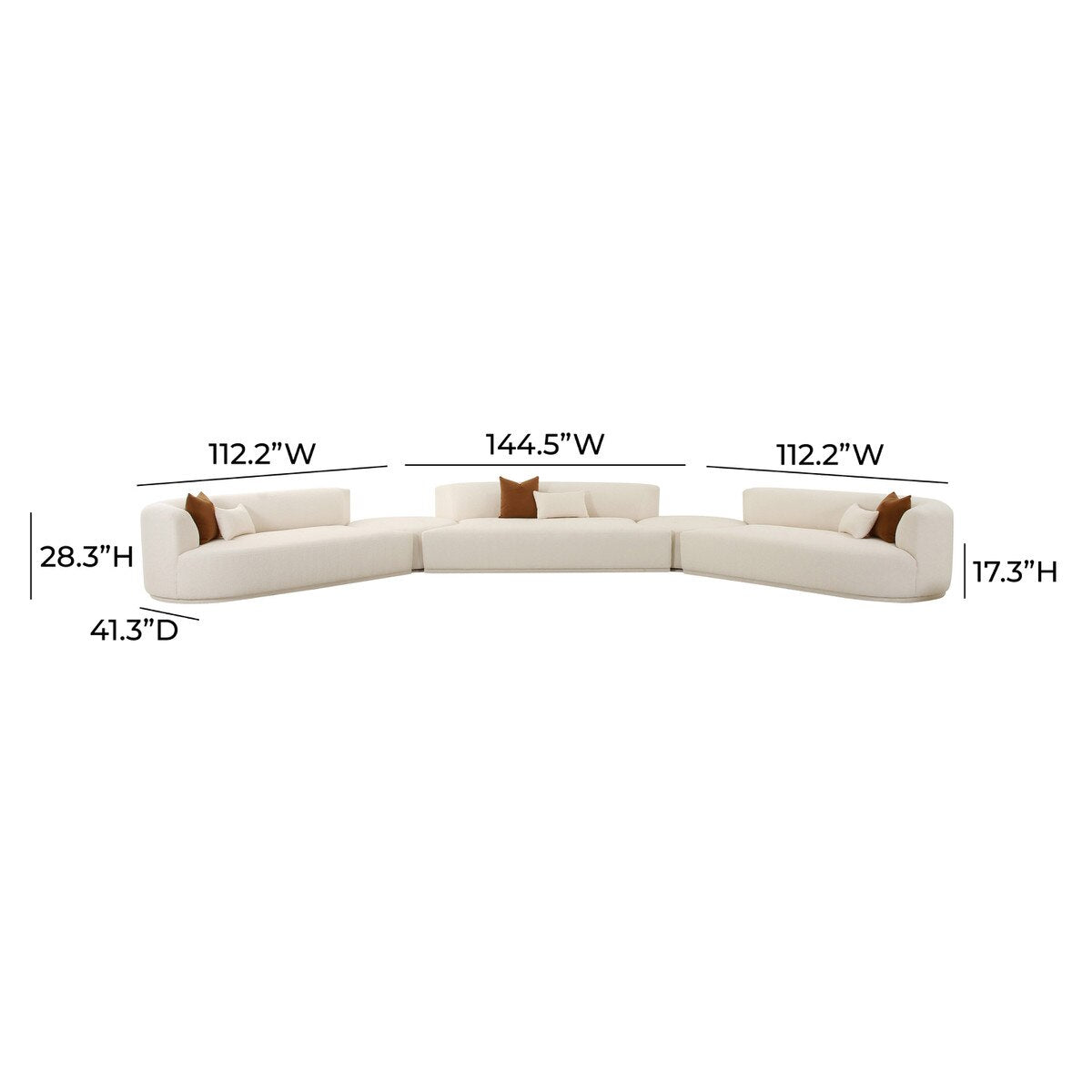 Fickle Cream Boucle 5-Piece Modular Sectional