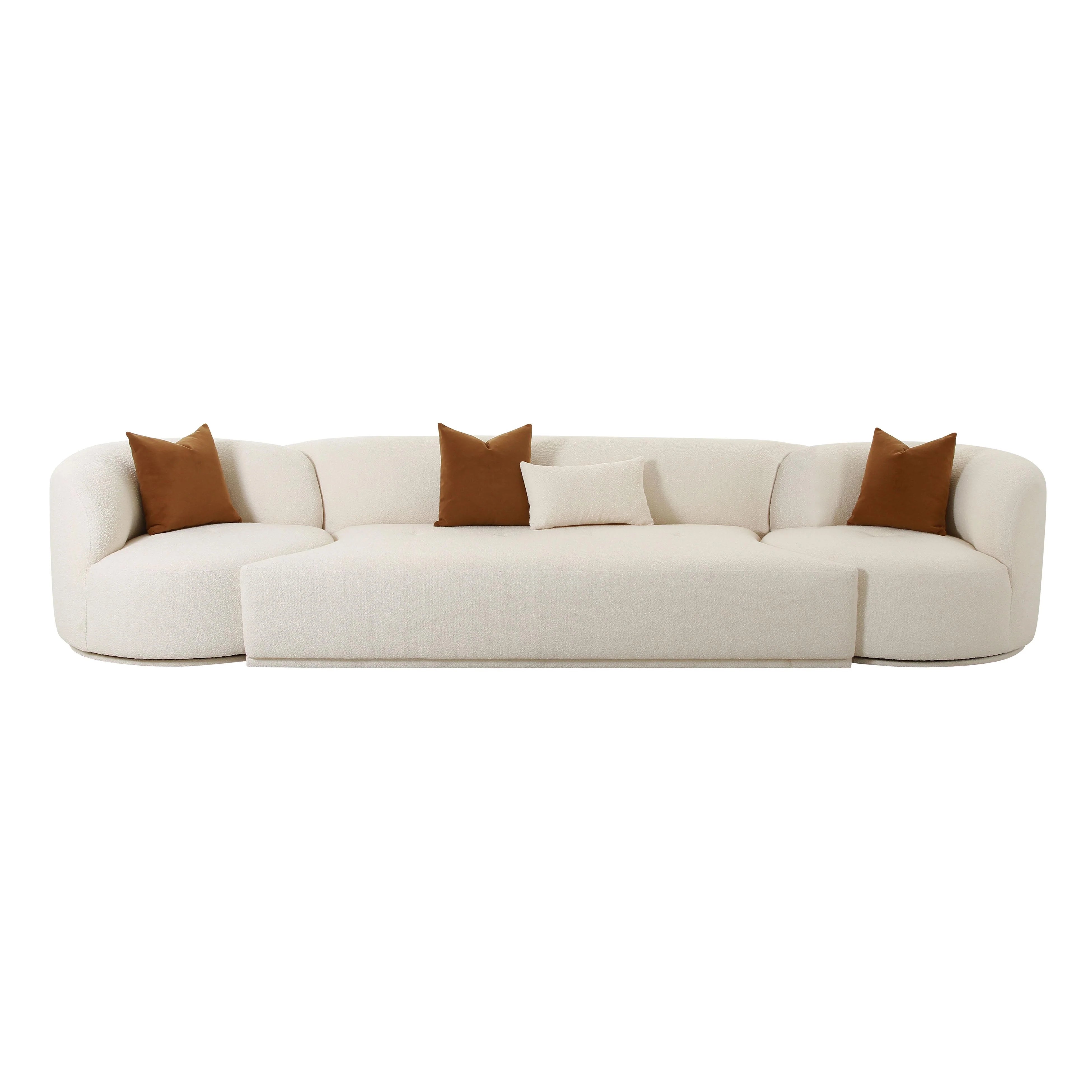 Canapé modulaire 3 pièces Boucle crème Fickle